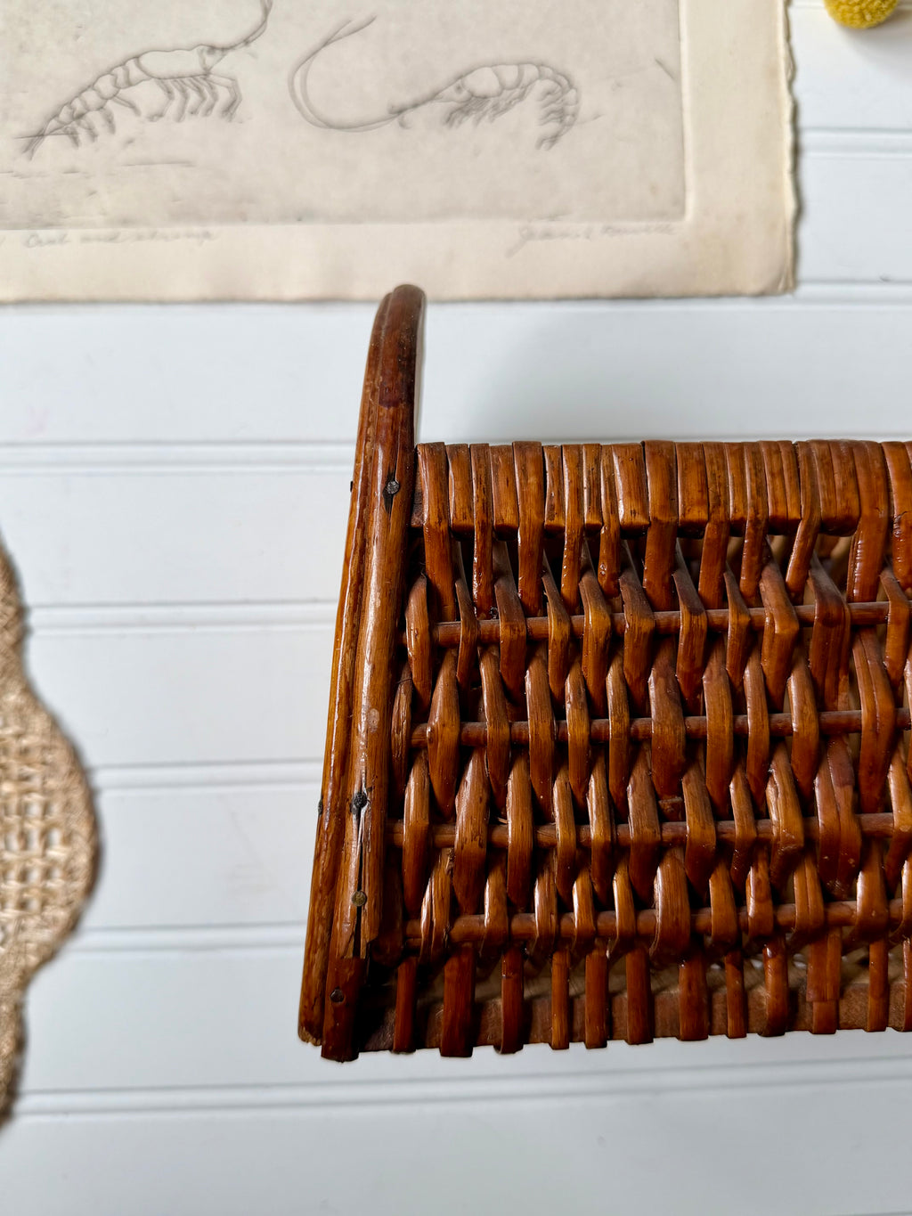 Vintage Wicker and Bamboo Basket