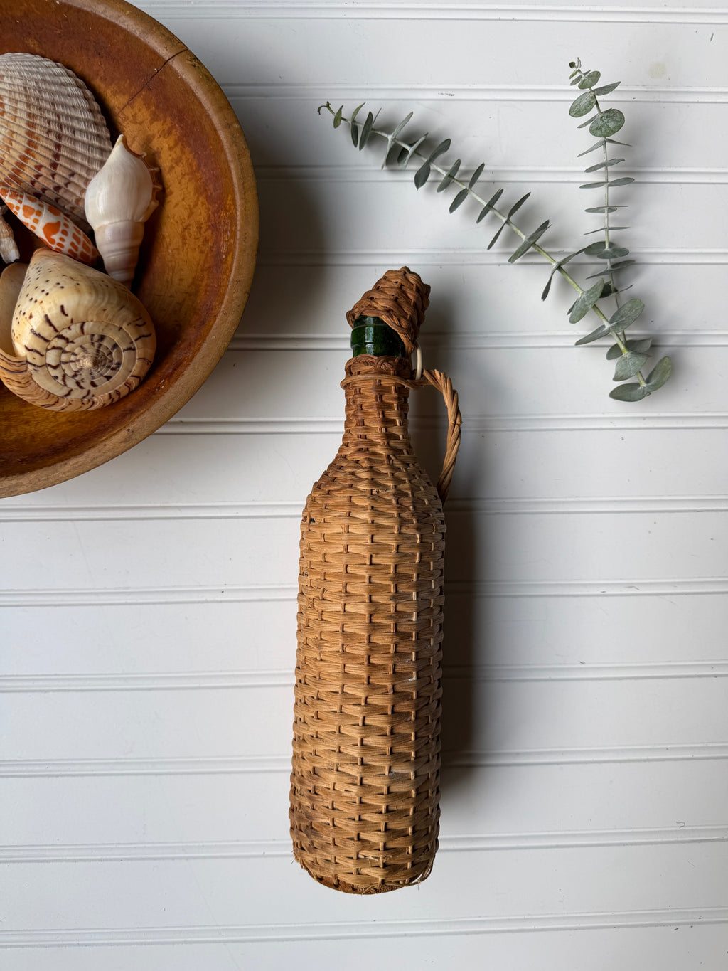 Vintage Wicker- Wrapped Demijohn Bottle