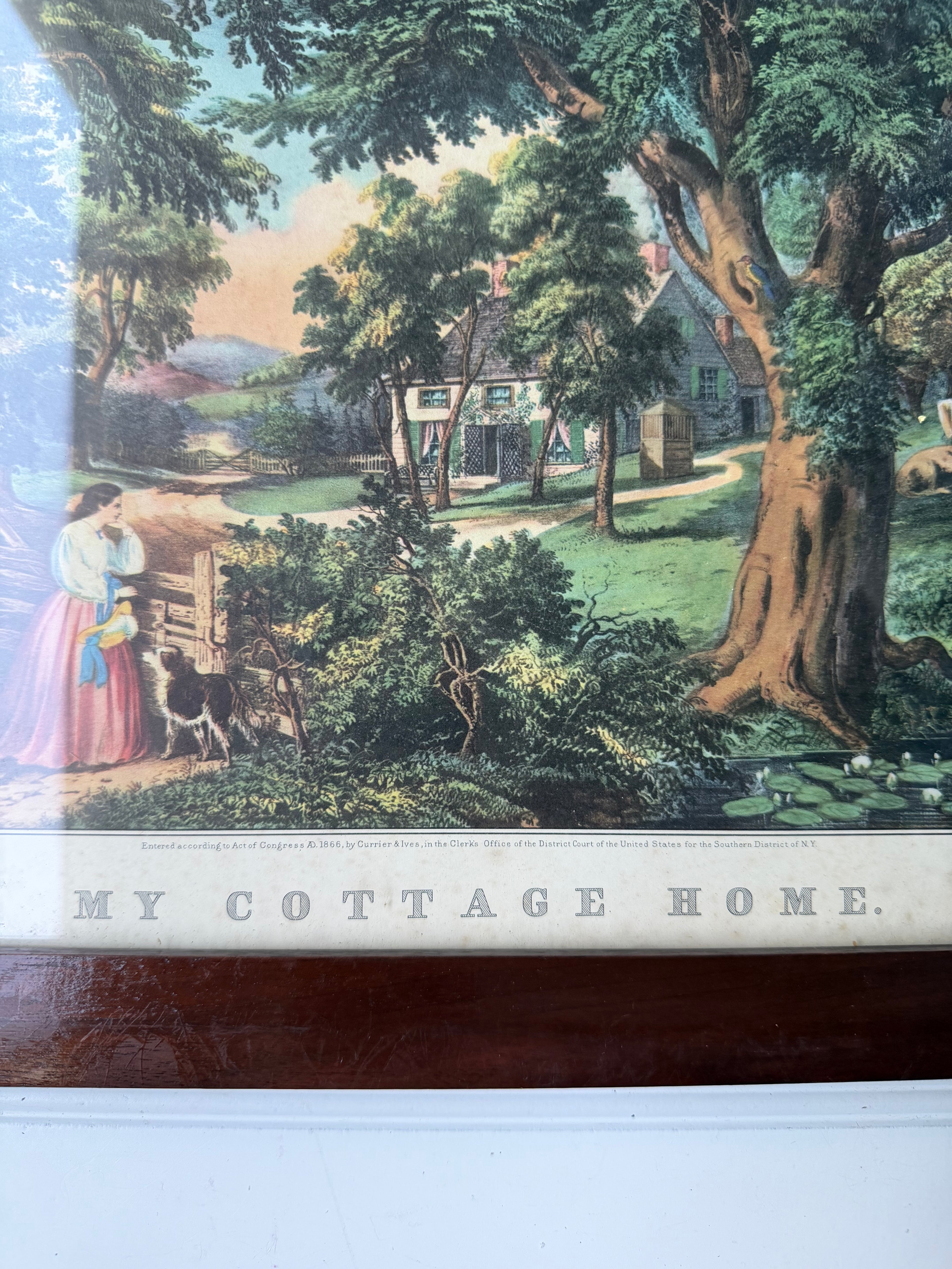 Currier and Ives Lithograph: My Cottage Home