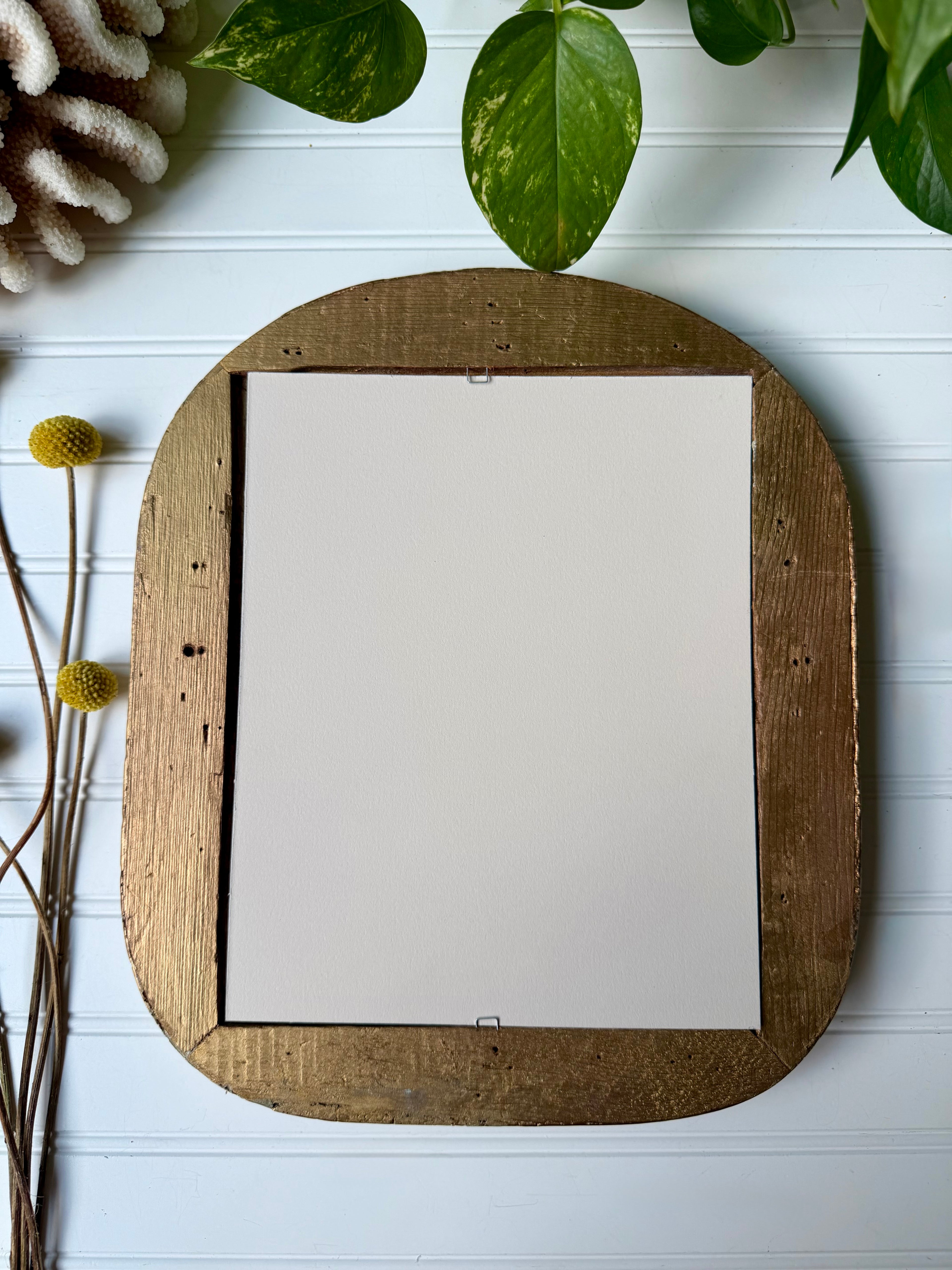 Moody Floral Print in Antique Frame