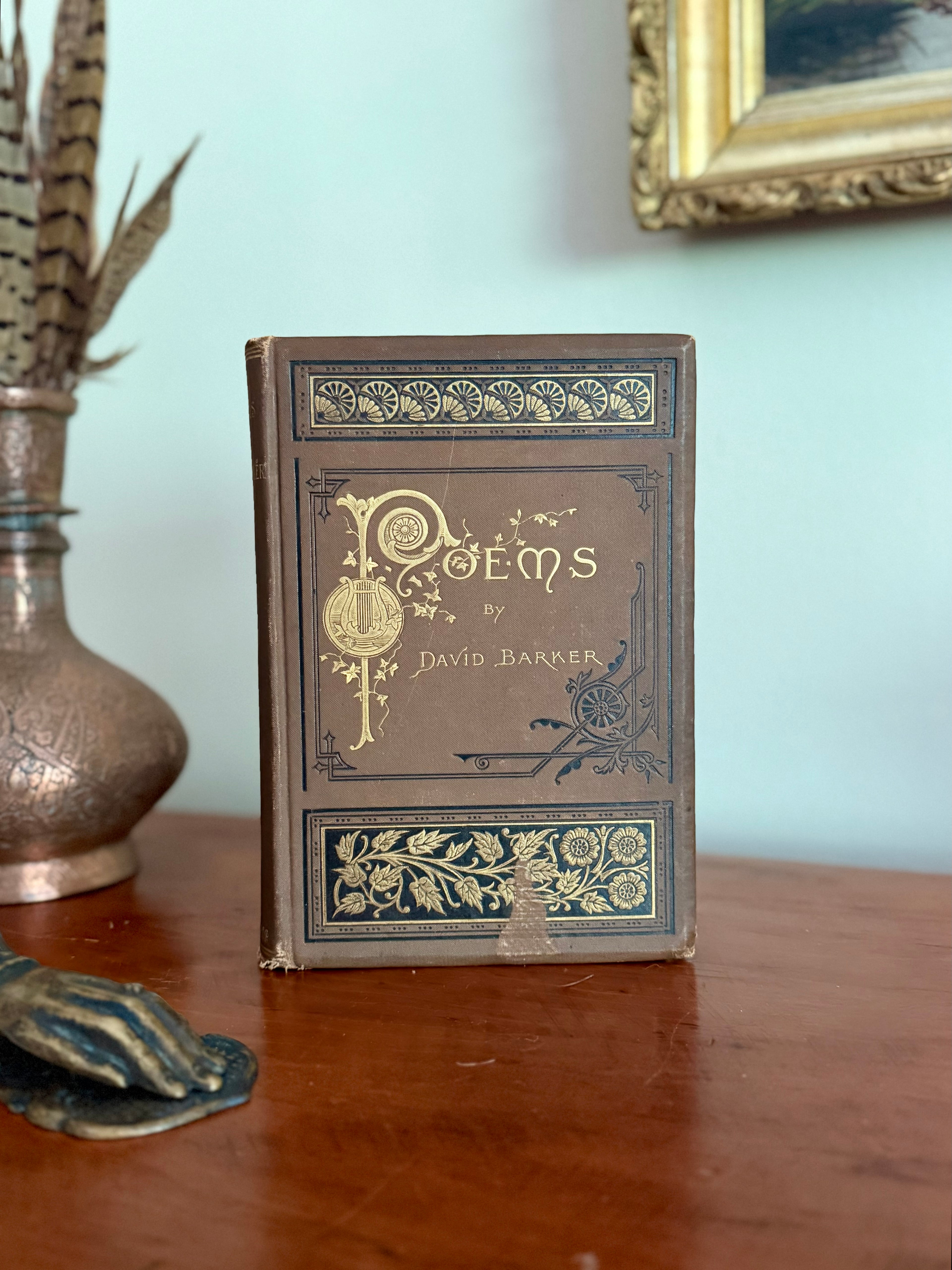 Antique Book: Poems by David Barker (1866)