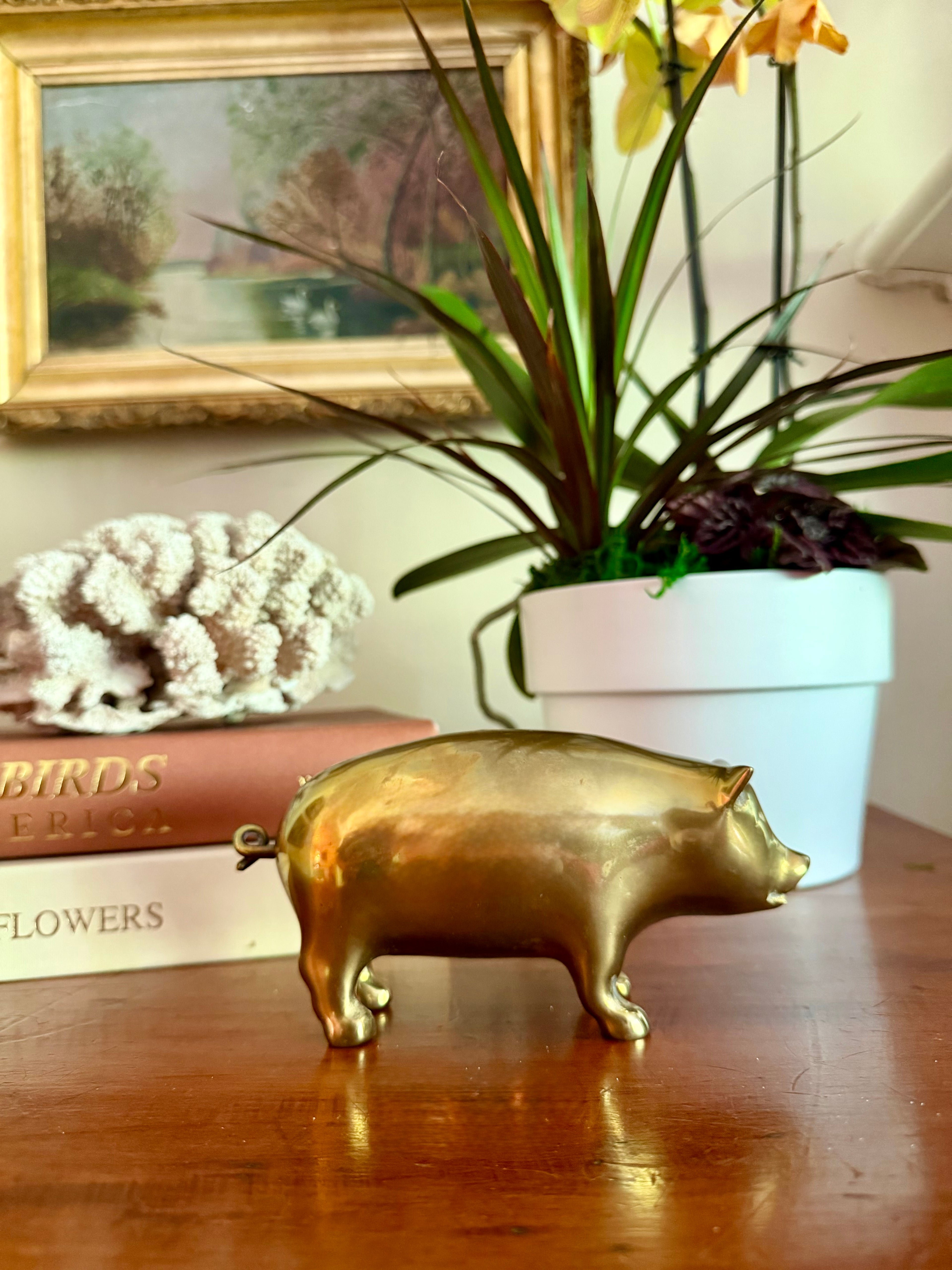 Large Brass Pig