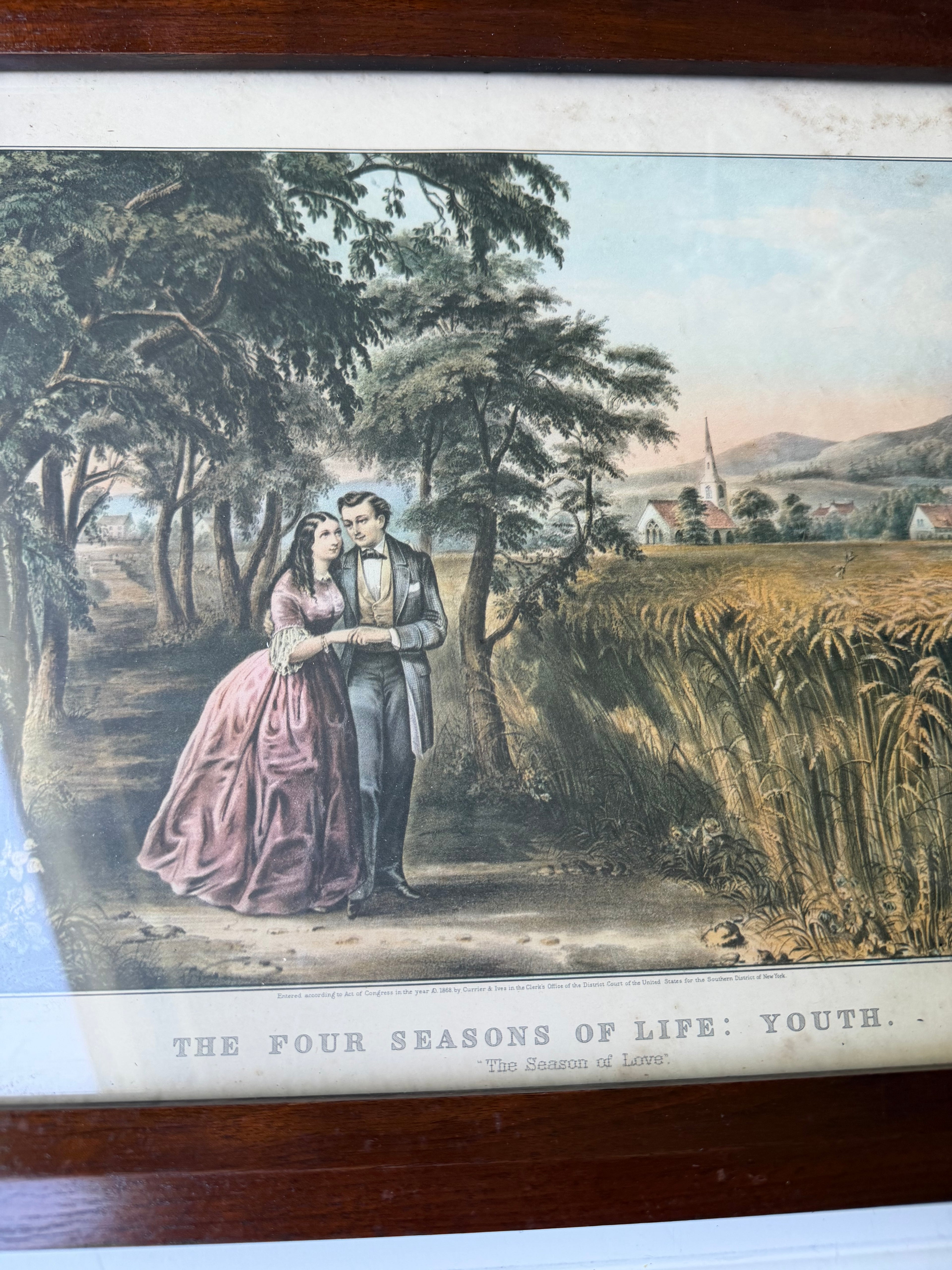 Currier and Ives Lithograph: The four Seasons of Life, Youth