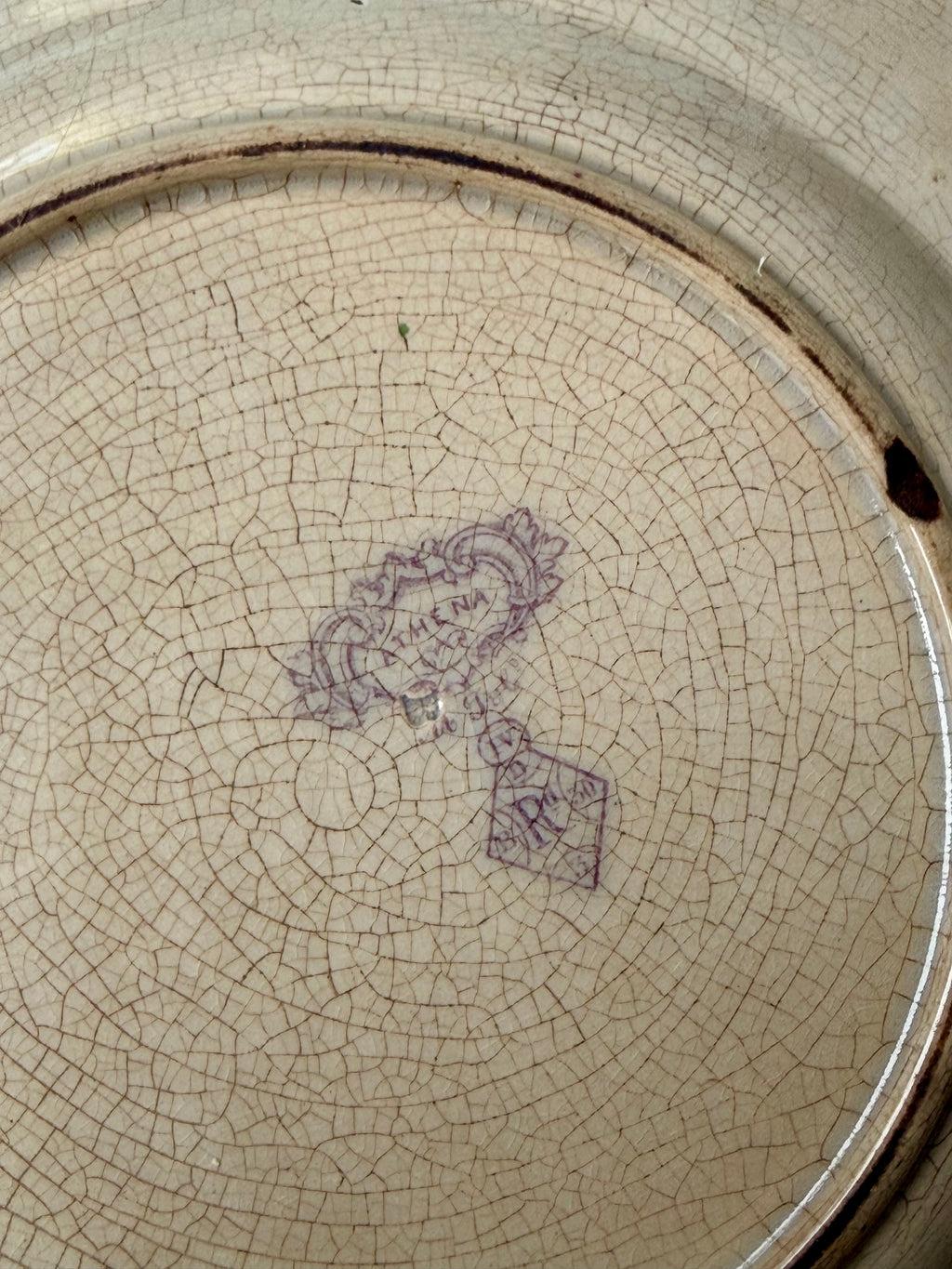 Antique Purple Transferware Plate (circa 1852)
