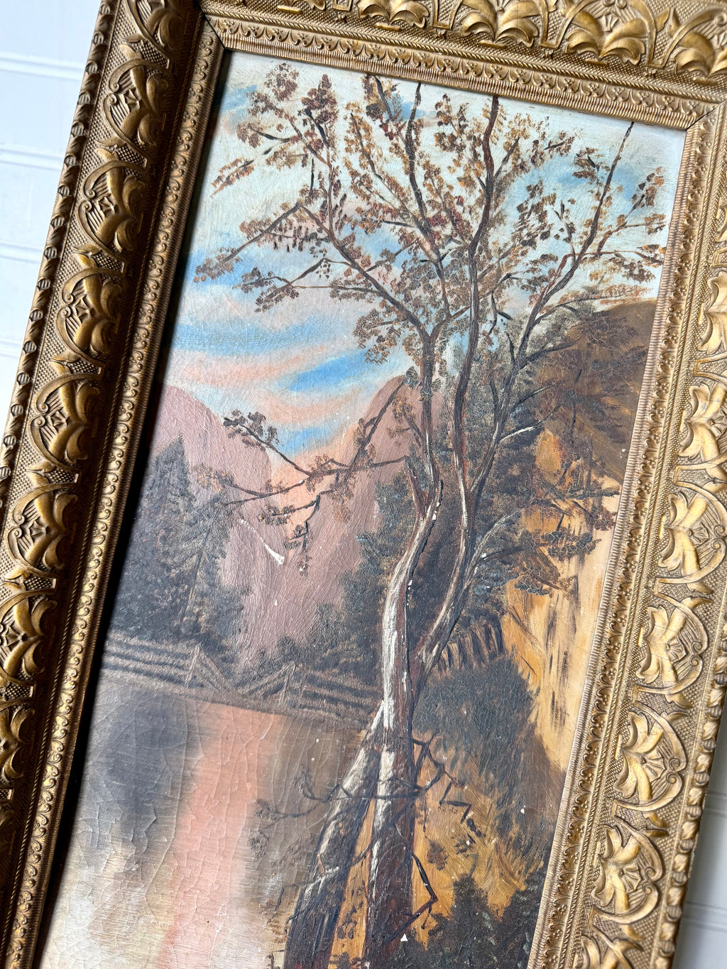 Antique Landscape Oil on Board