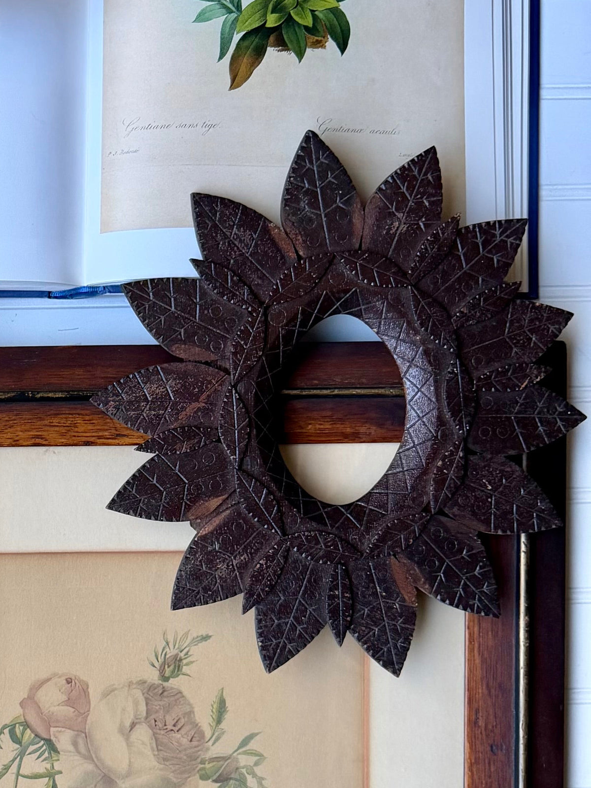 Wooden Hand-Carved Tramp Art Picture Frame (circa 1880–1920)