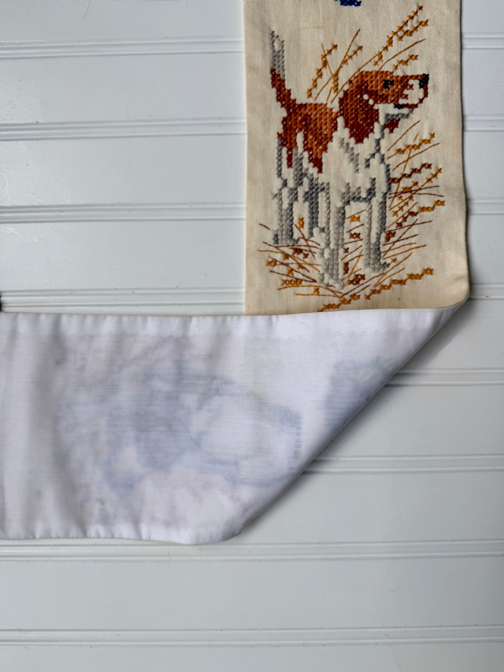 Vintage Dog Theme Needle Point Bell Pull