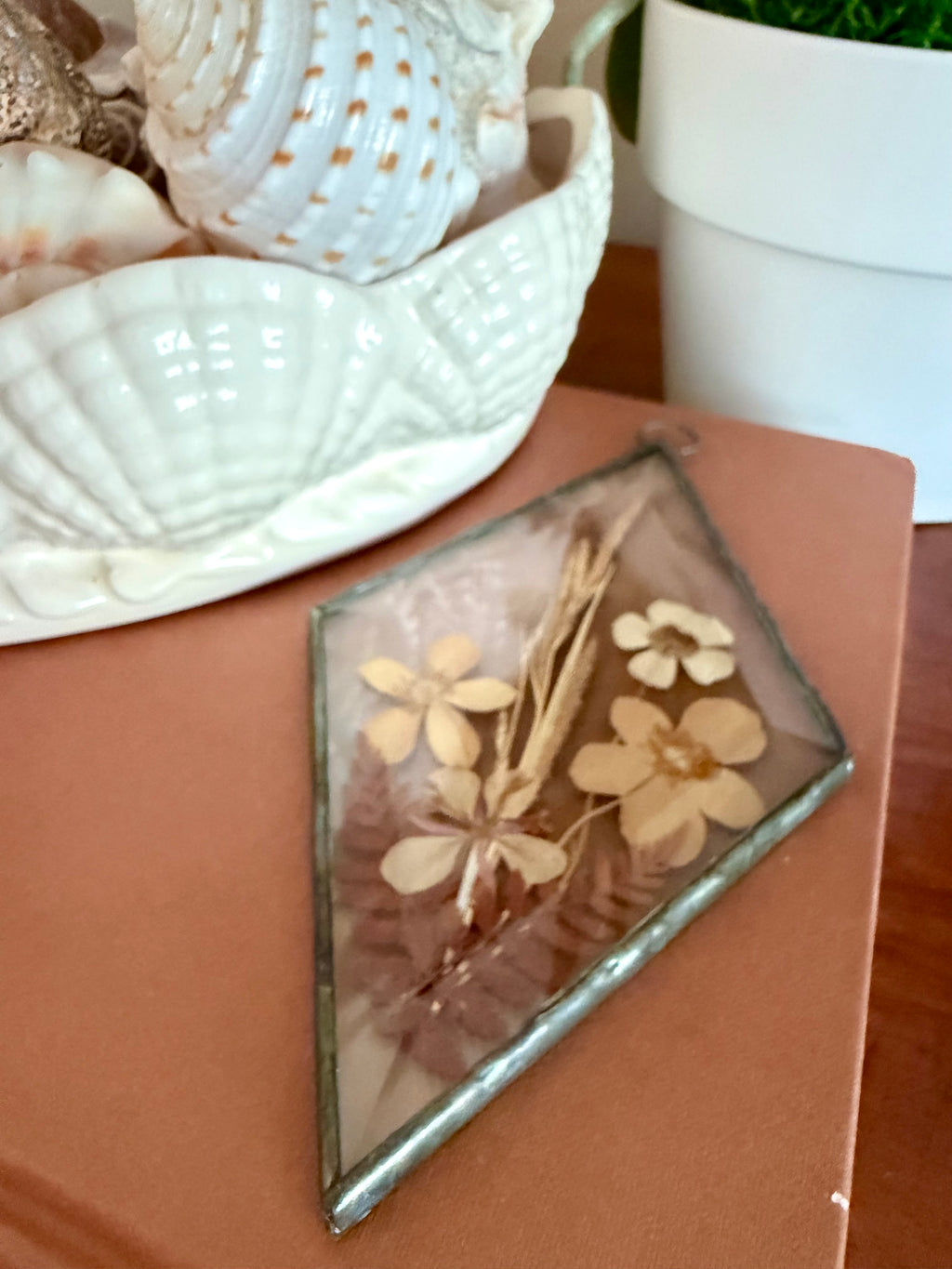 Handmade Diamond Pressed Flower Suncatcher