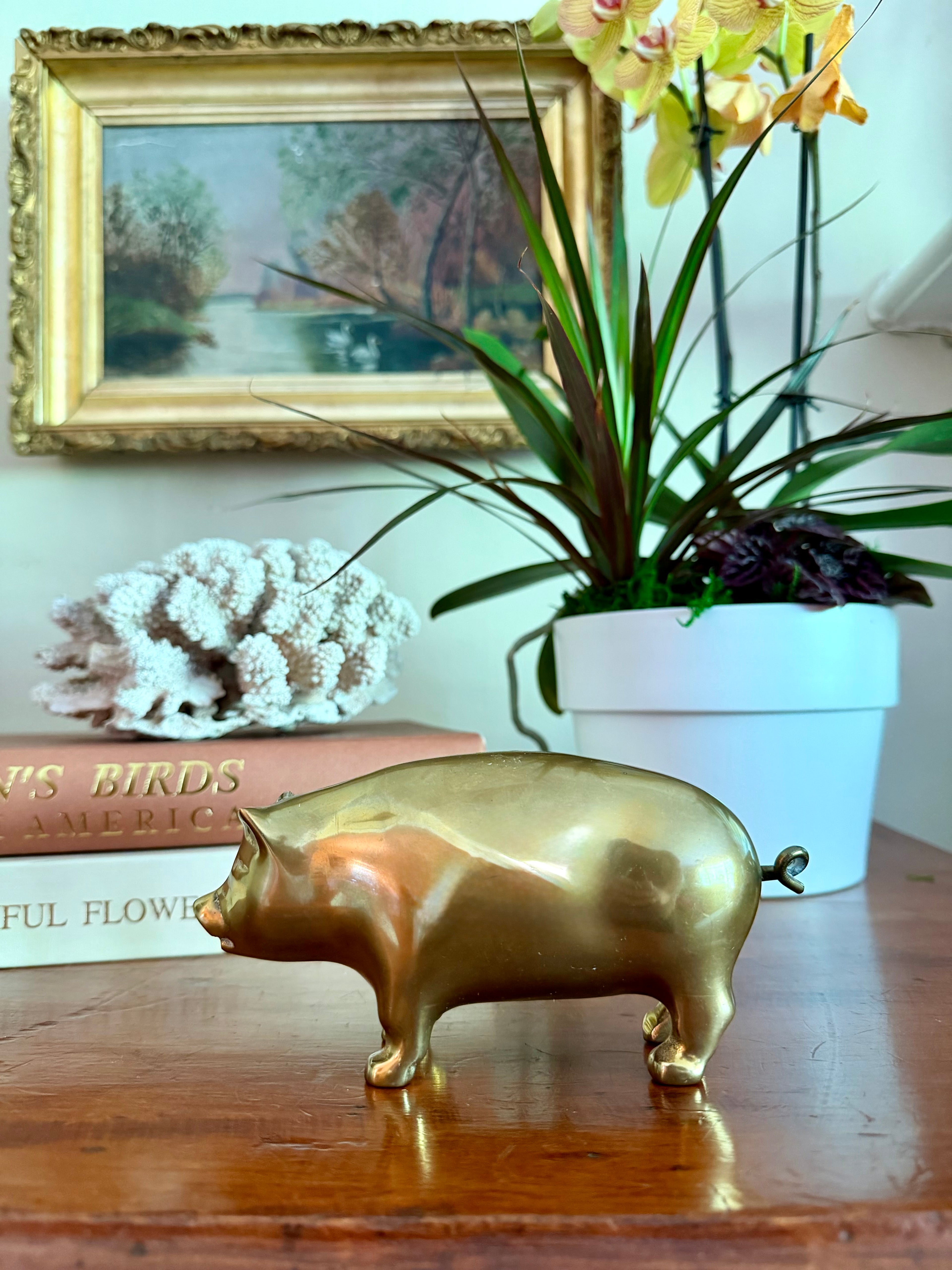 Large Brass Pig