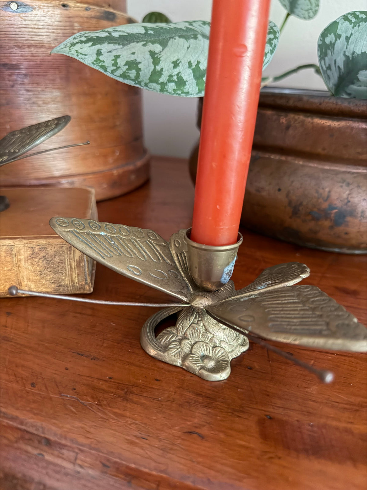 Brass Butterfly Candle Holders