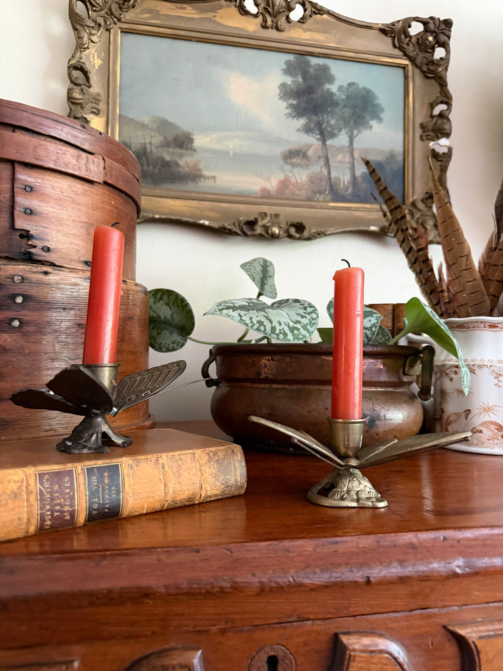 Brass Butterfly Candle Holders