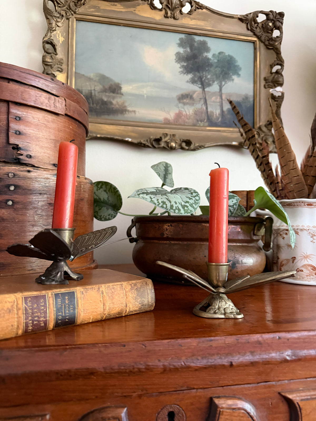 Brass Butterfly Candle Holders