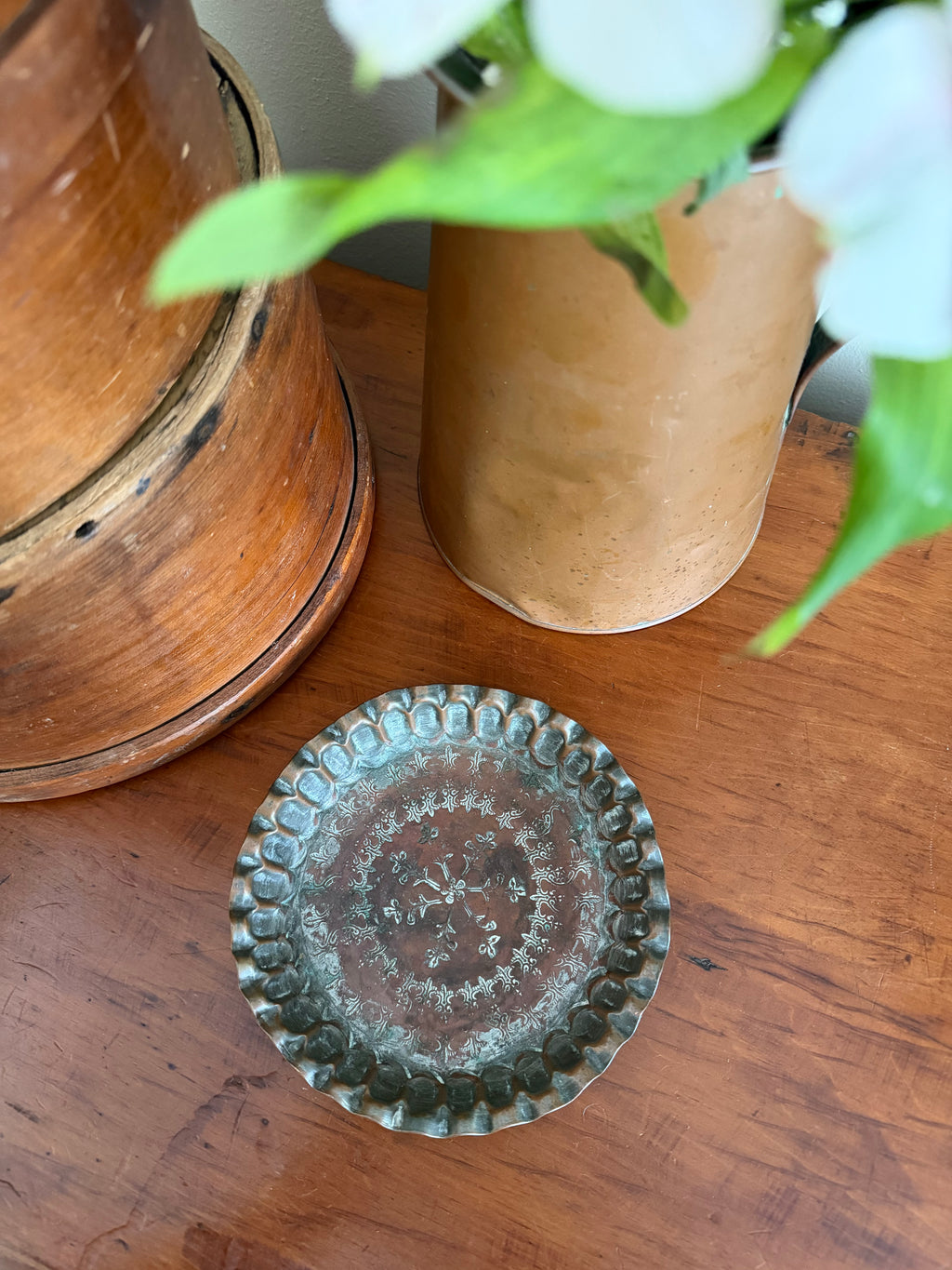 Etched Copper Plate Trinket Dish