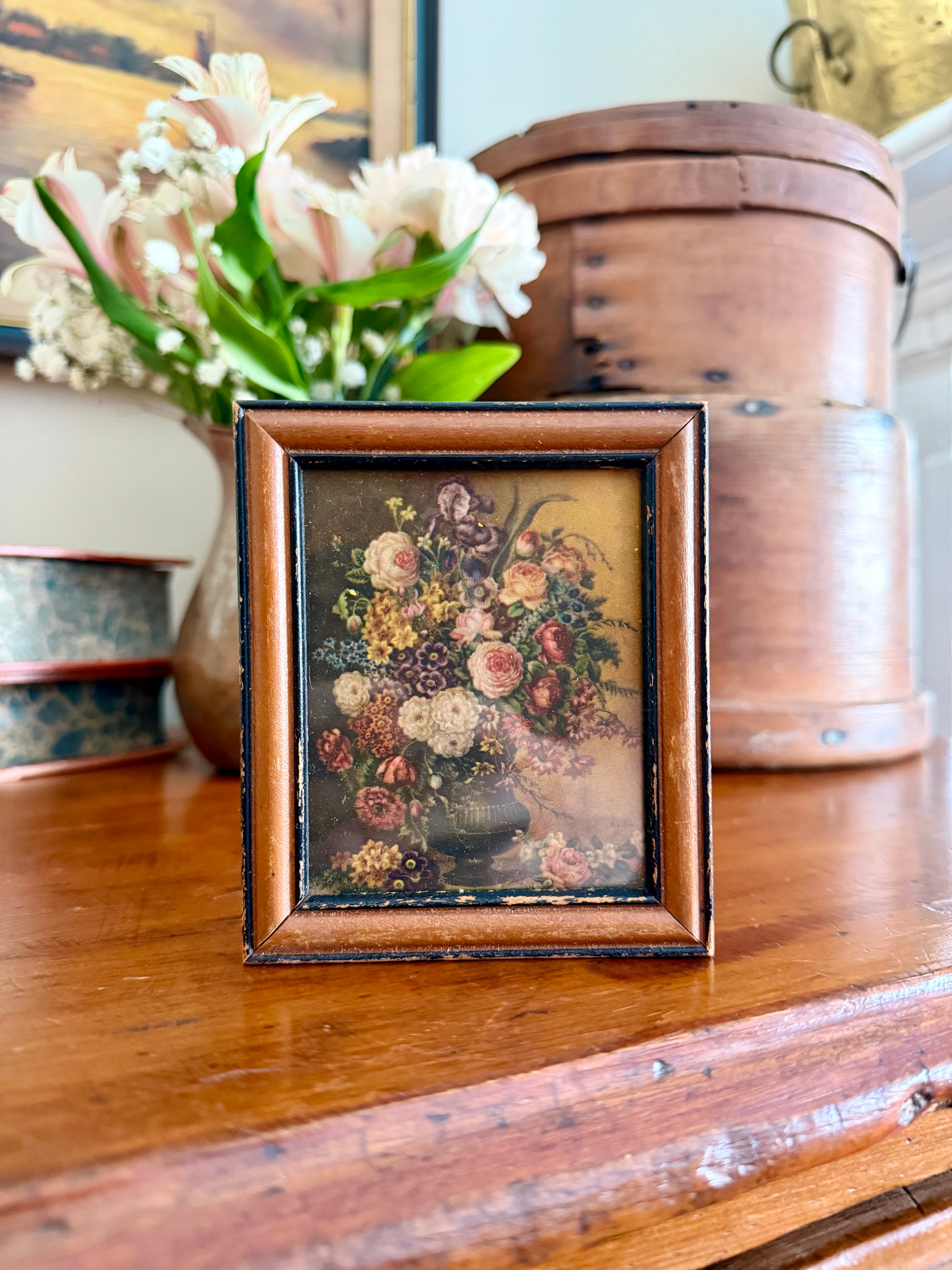Small Vintage Framed Floral Art