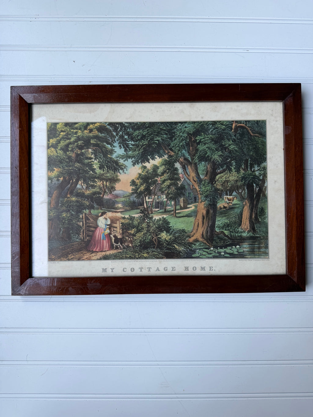 Currier and Ives Lithograph: My Cottage Home