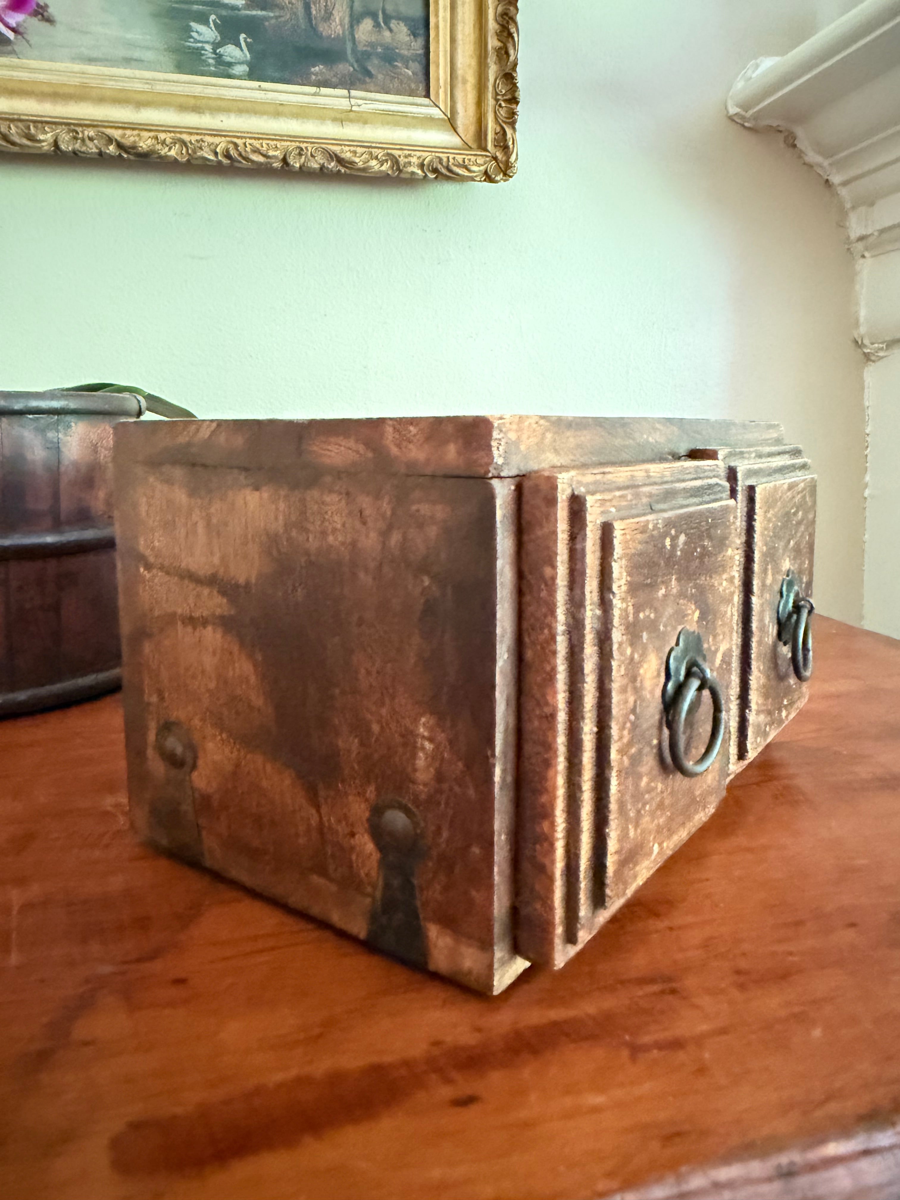 2 Drawer Wooden Storage Box