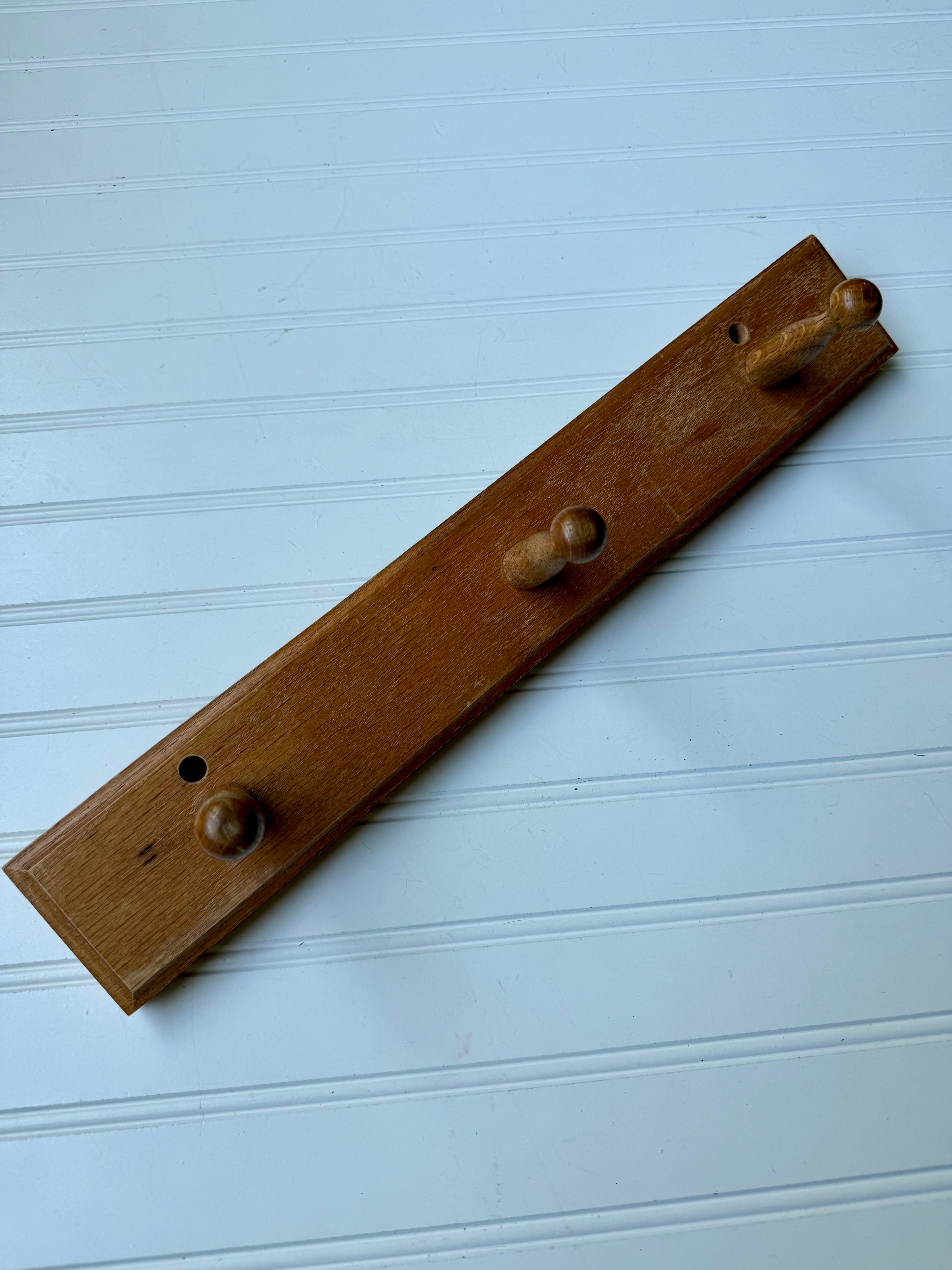 Three Prong Wooden Peg Rack
