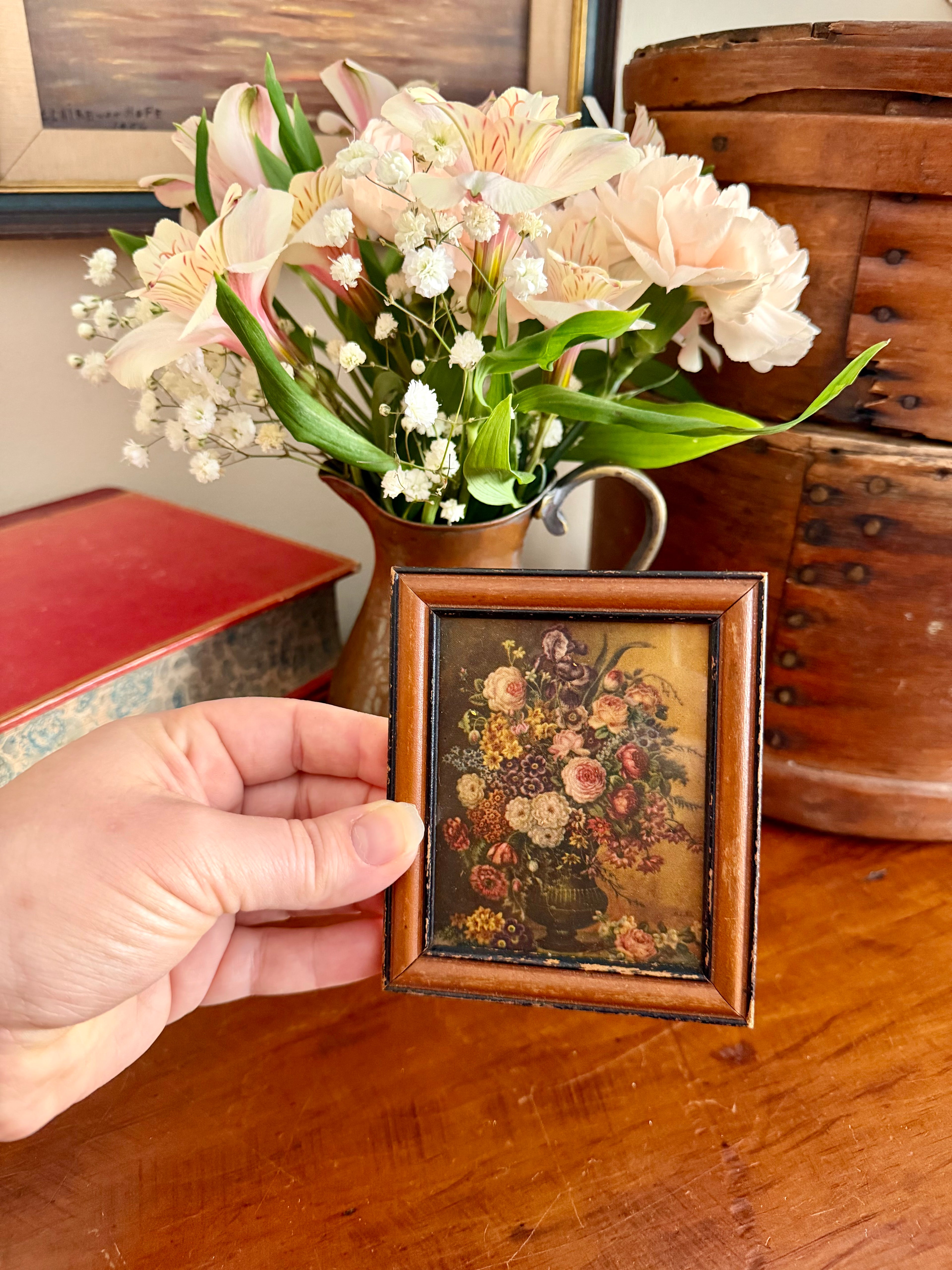 Small Vintage Framed Floral Art