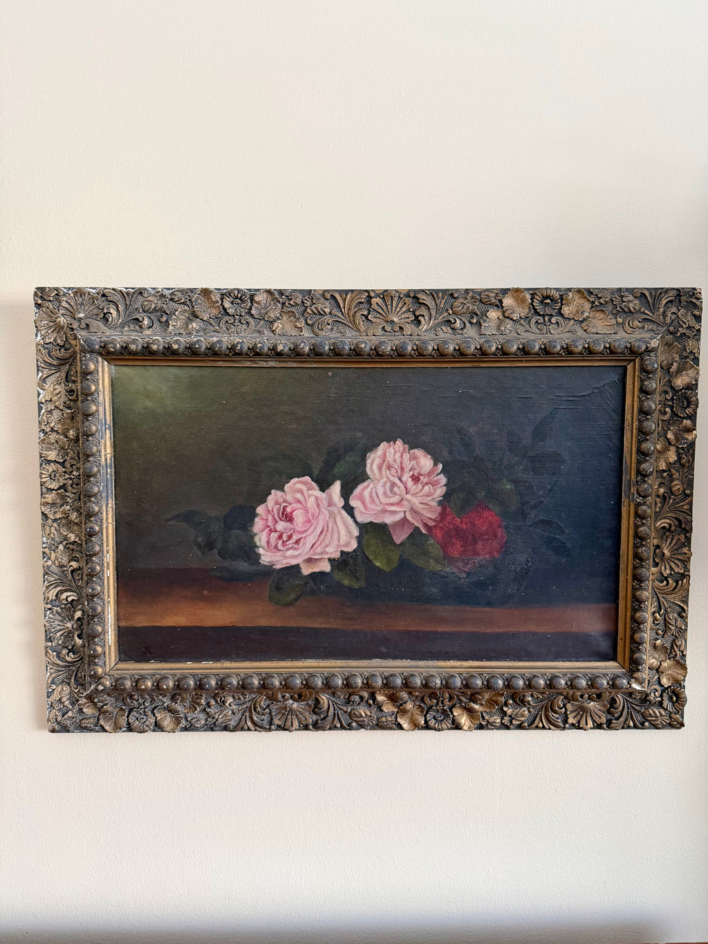Antique Floral Rose Painting