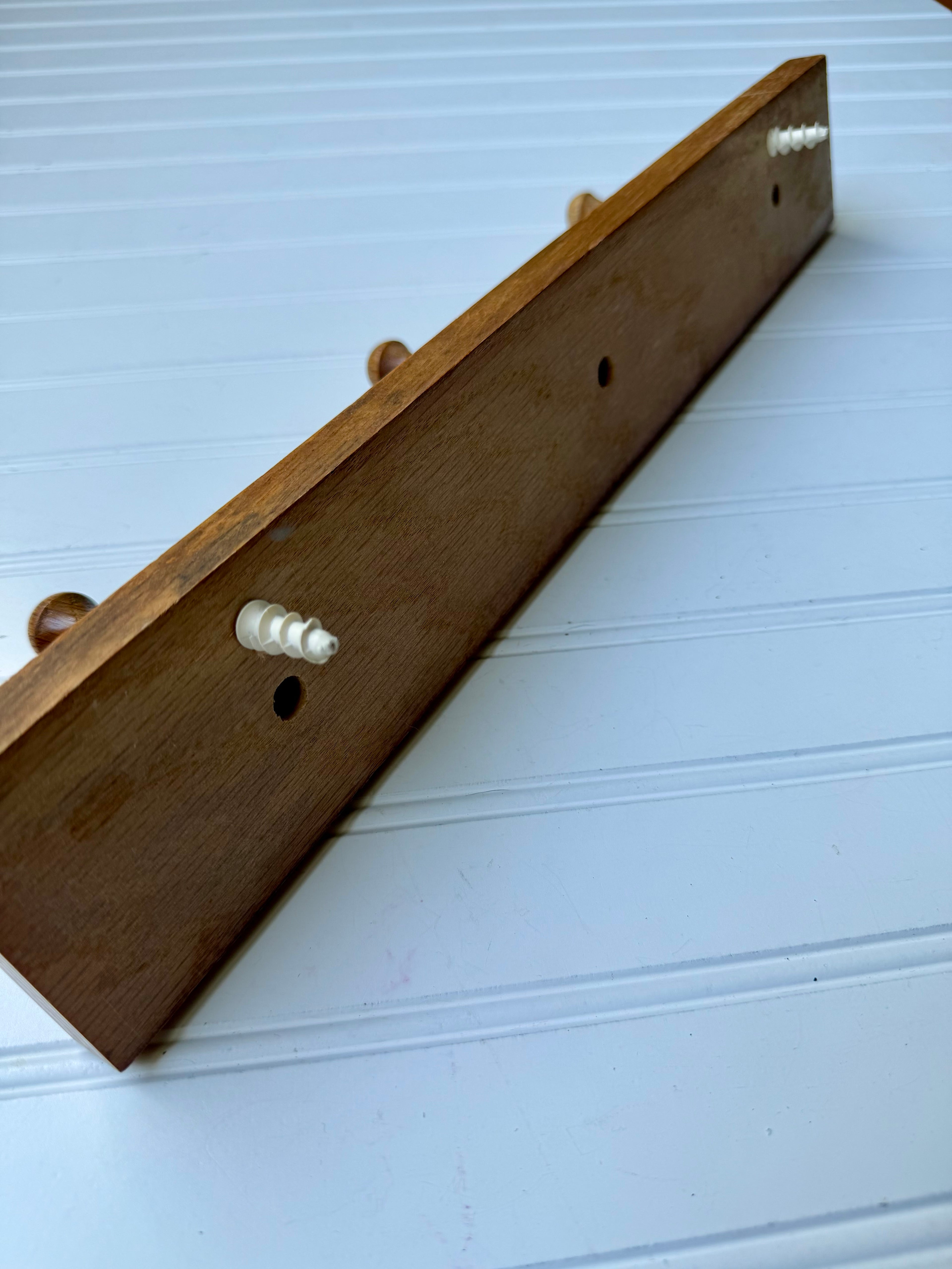 Three Prong Wooden Peg Rack