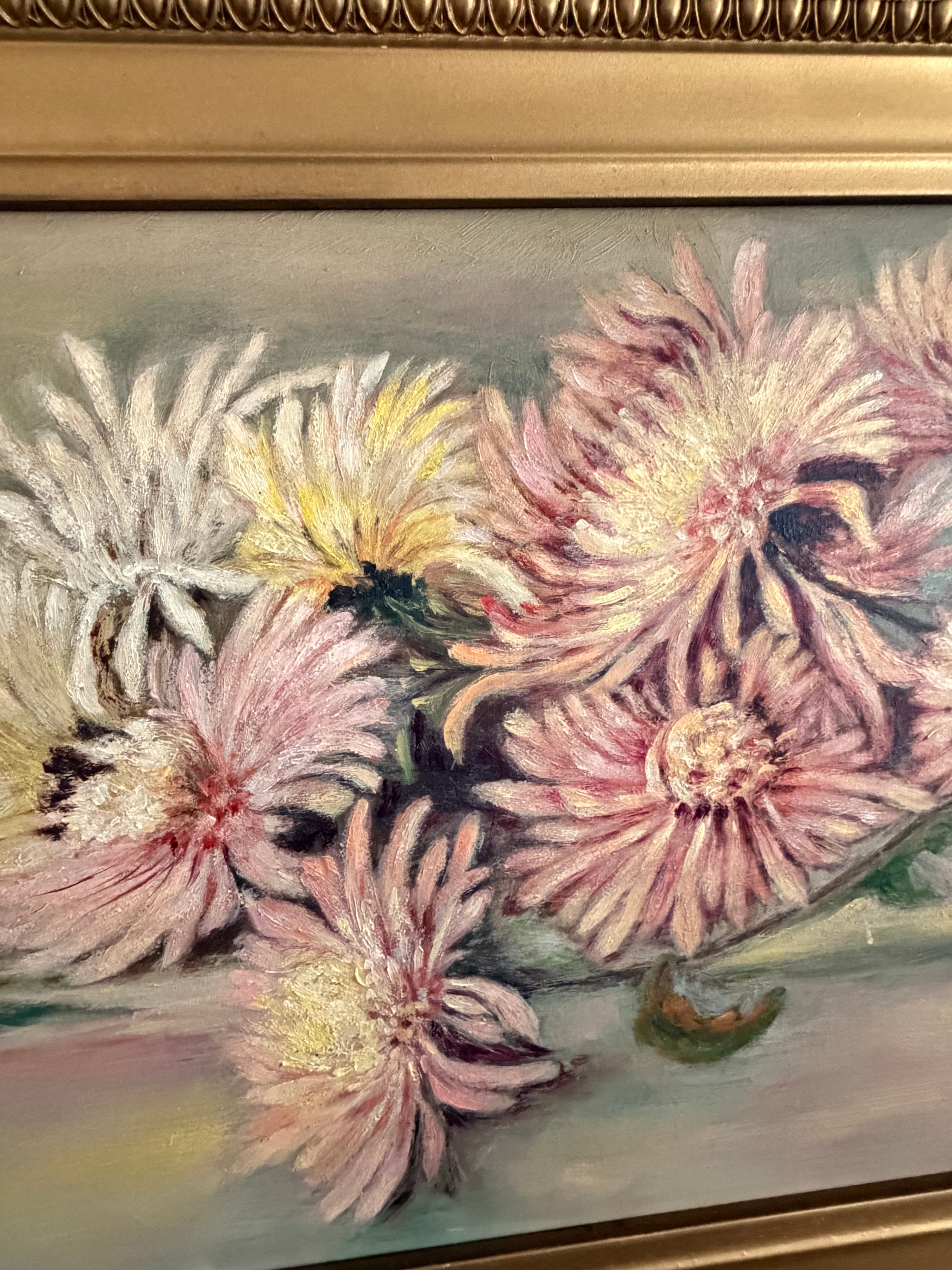 Antique Floral Oil Painting