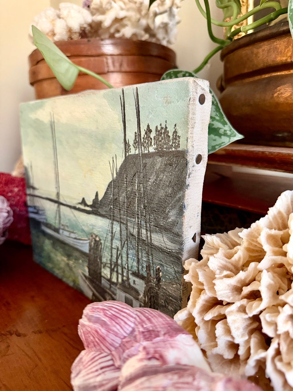 Vintage Ship Oil Painting on Canvas