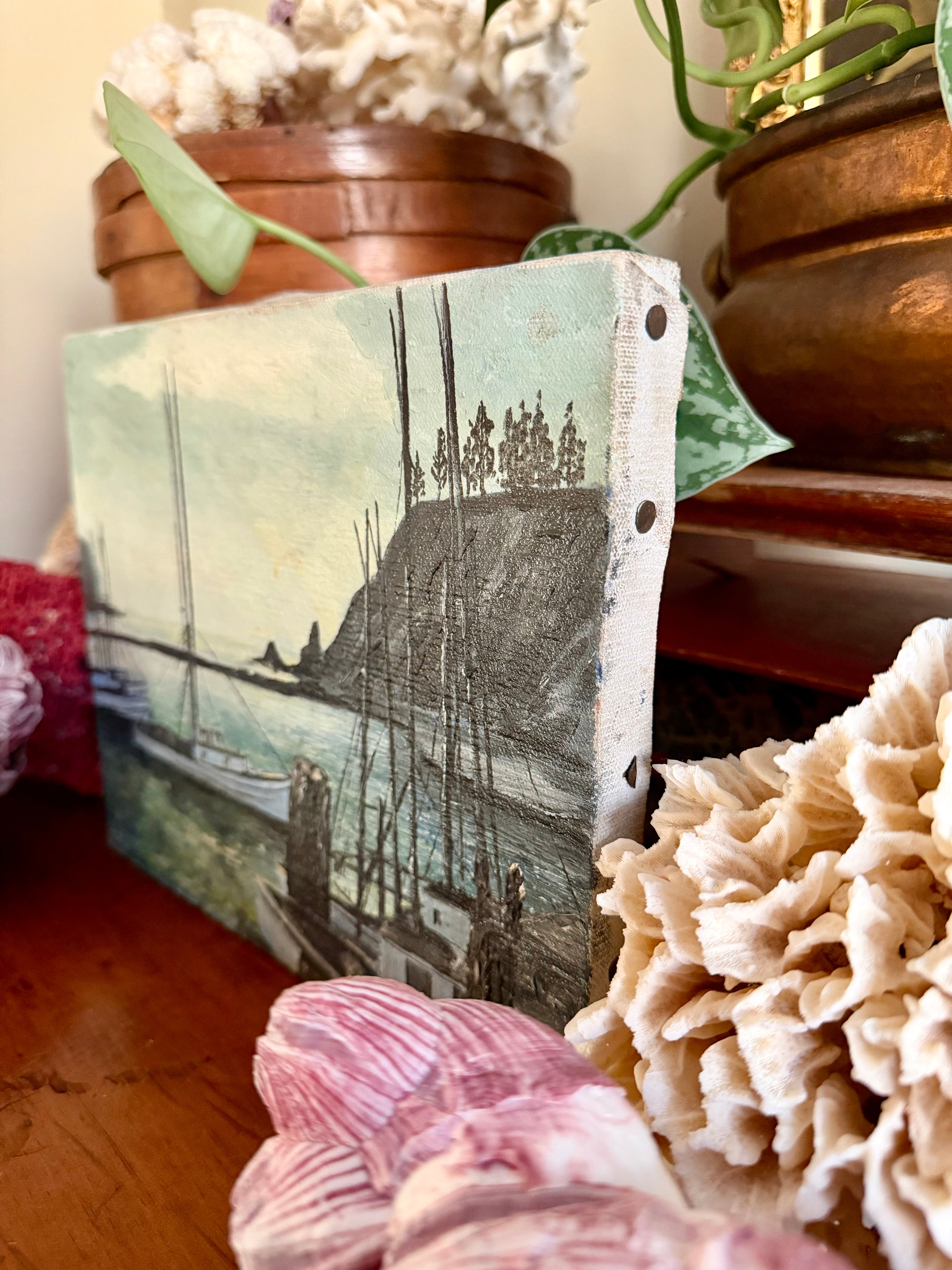 Vintage Ship Oil Painting on Canvas