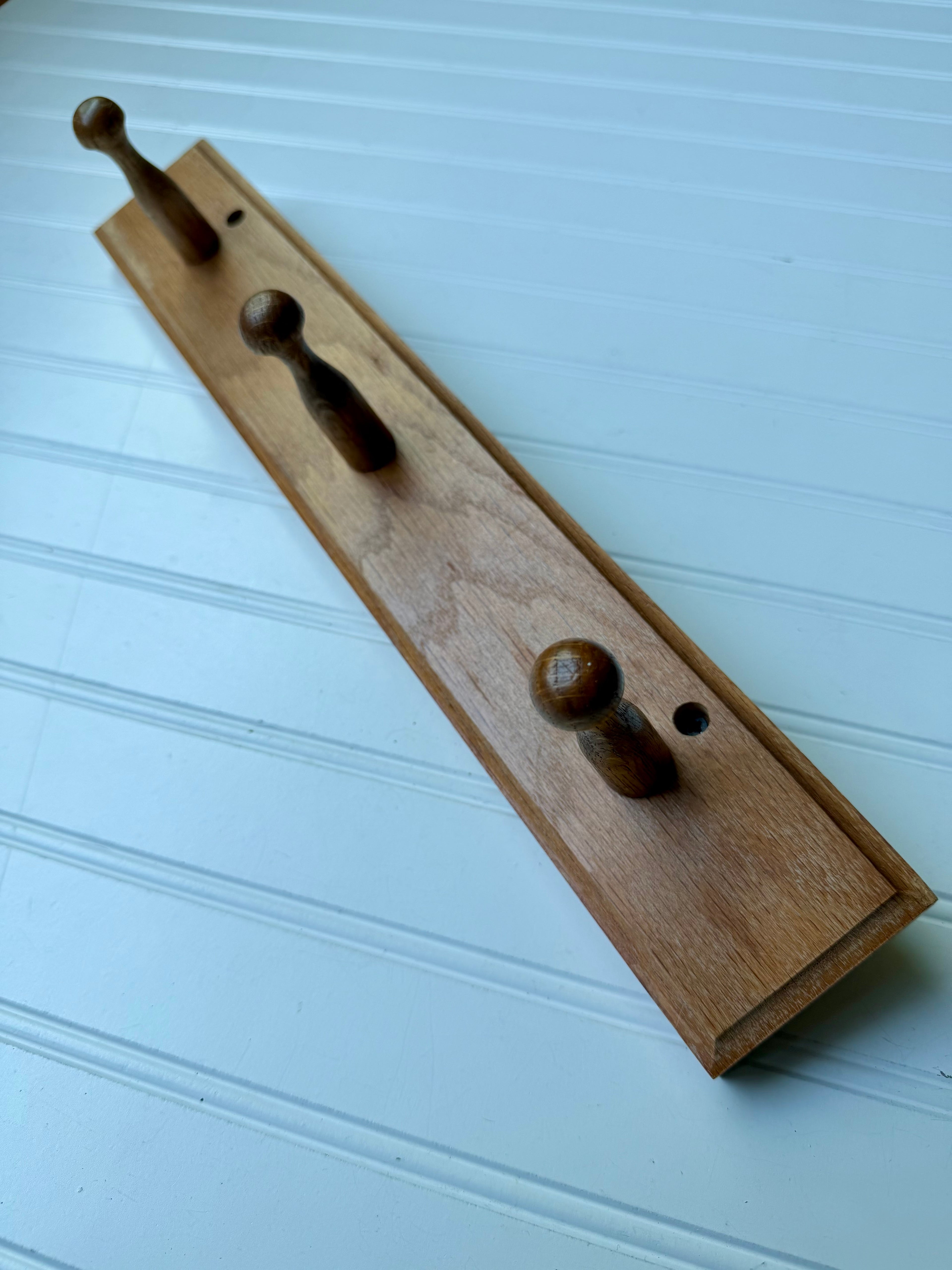 Three Prong Wooden Peg Rack