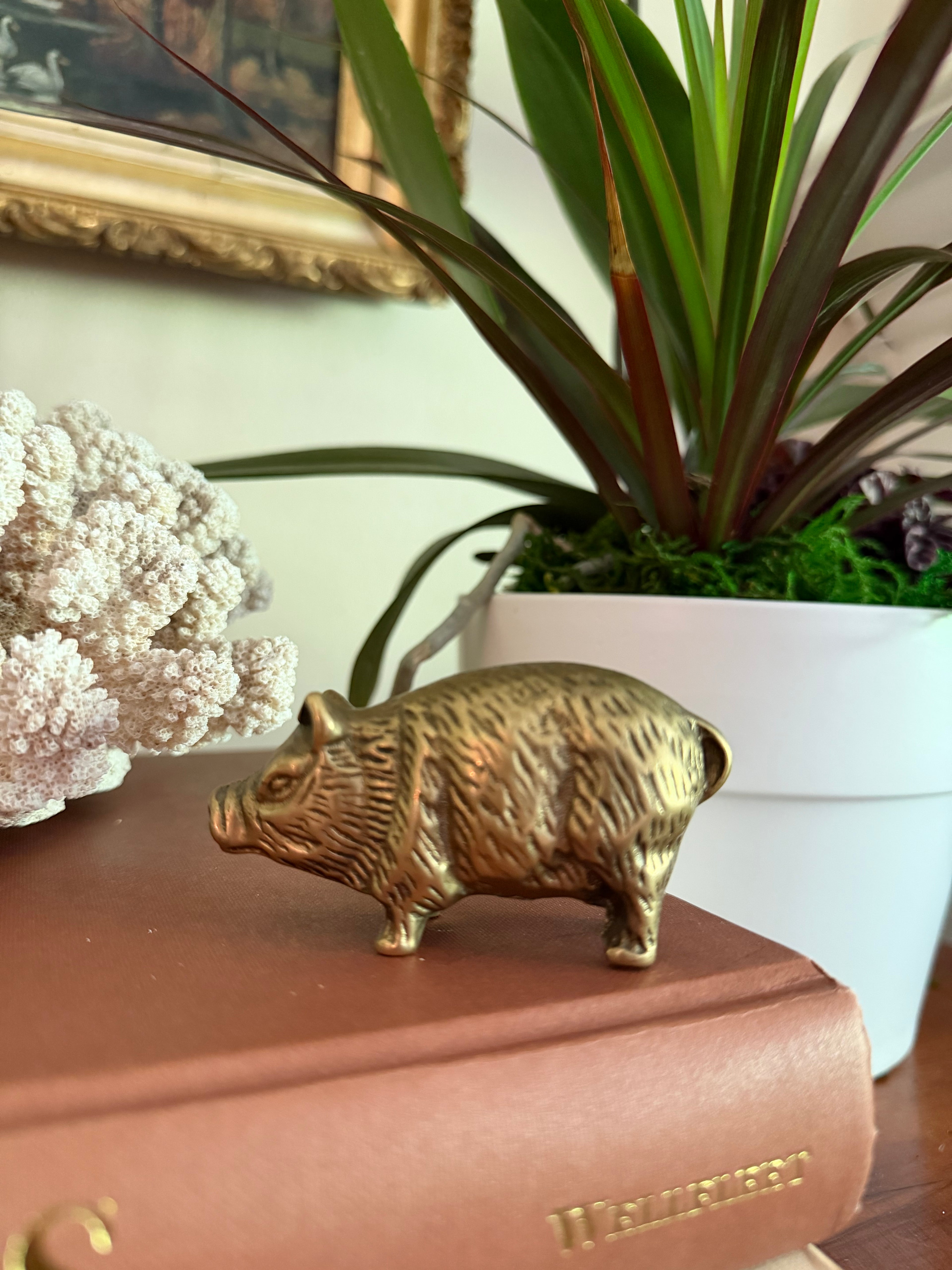 Small Etched Brass Pig