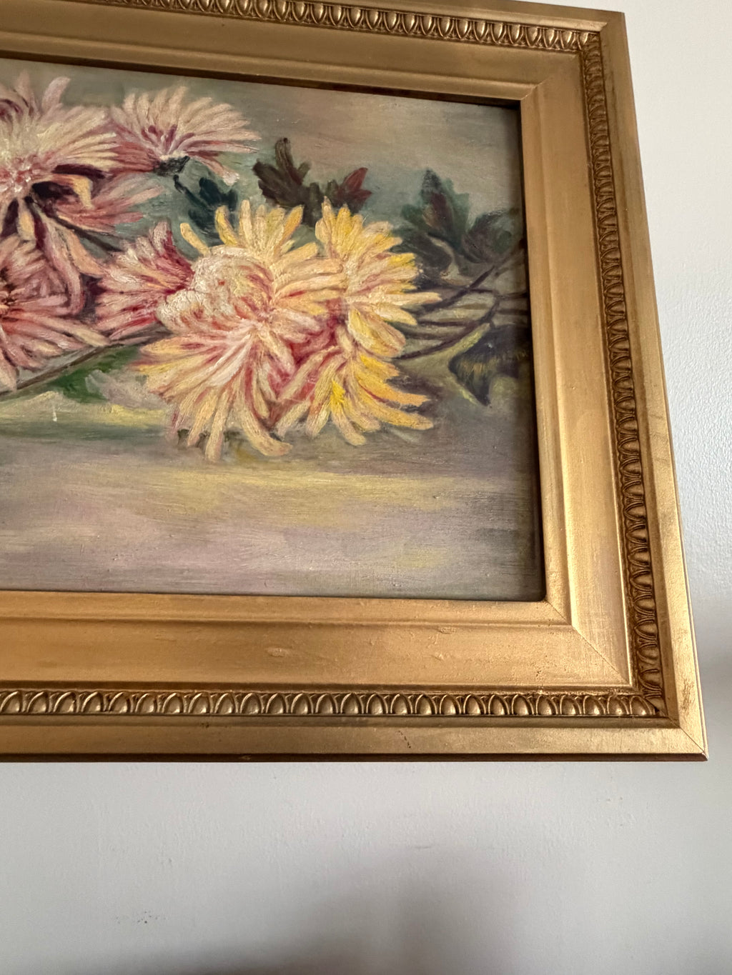 Antique Floral Oil Painting