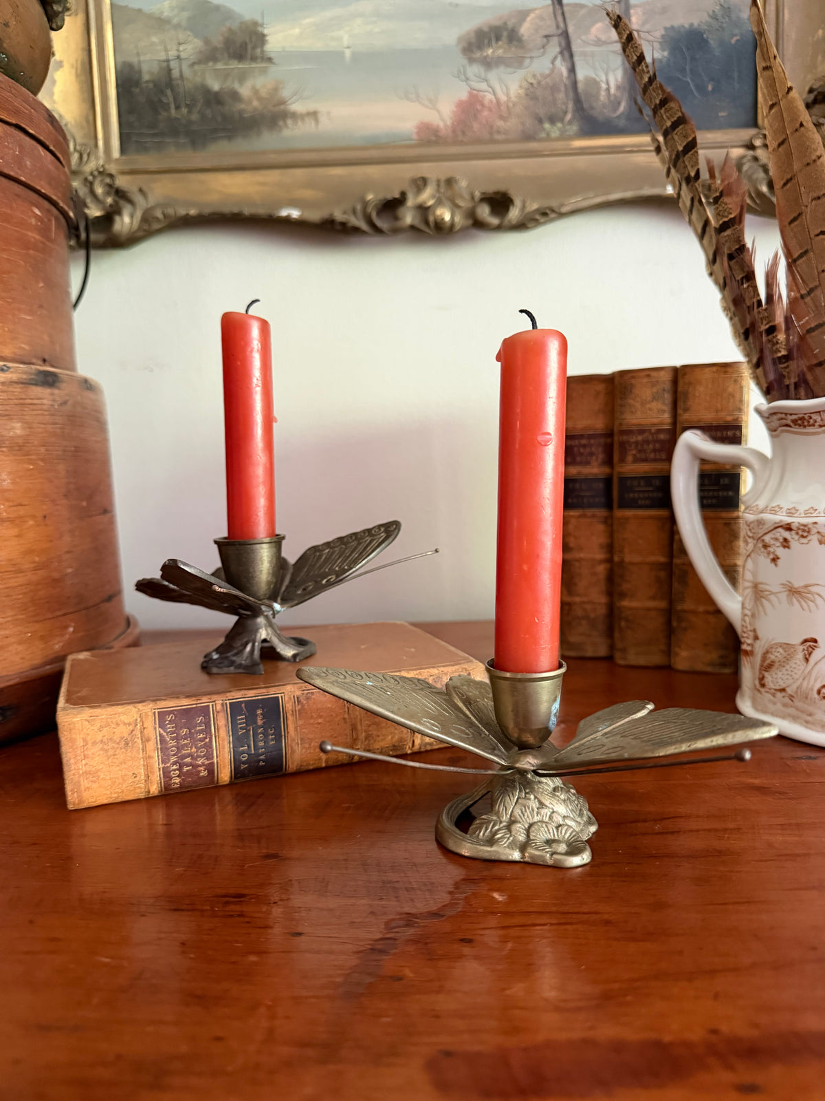 Brass Butterfly Candle Holders