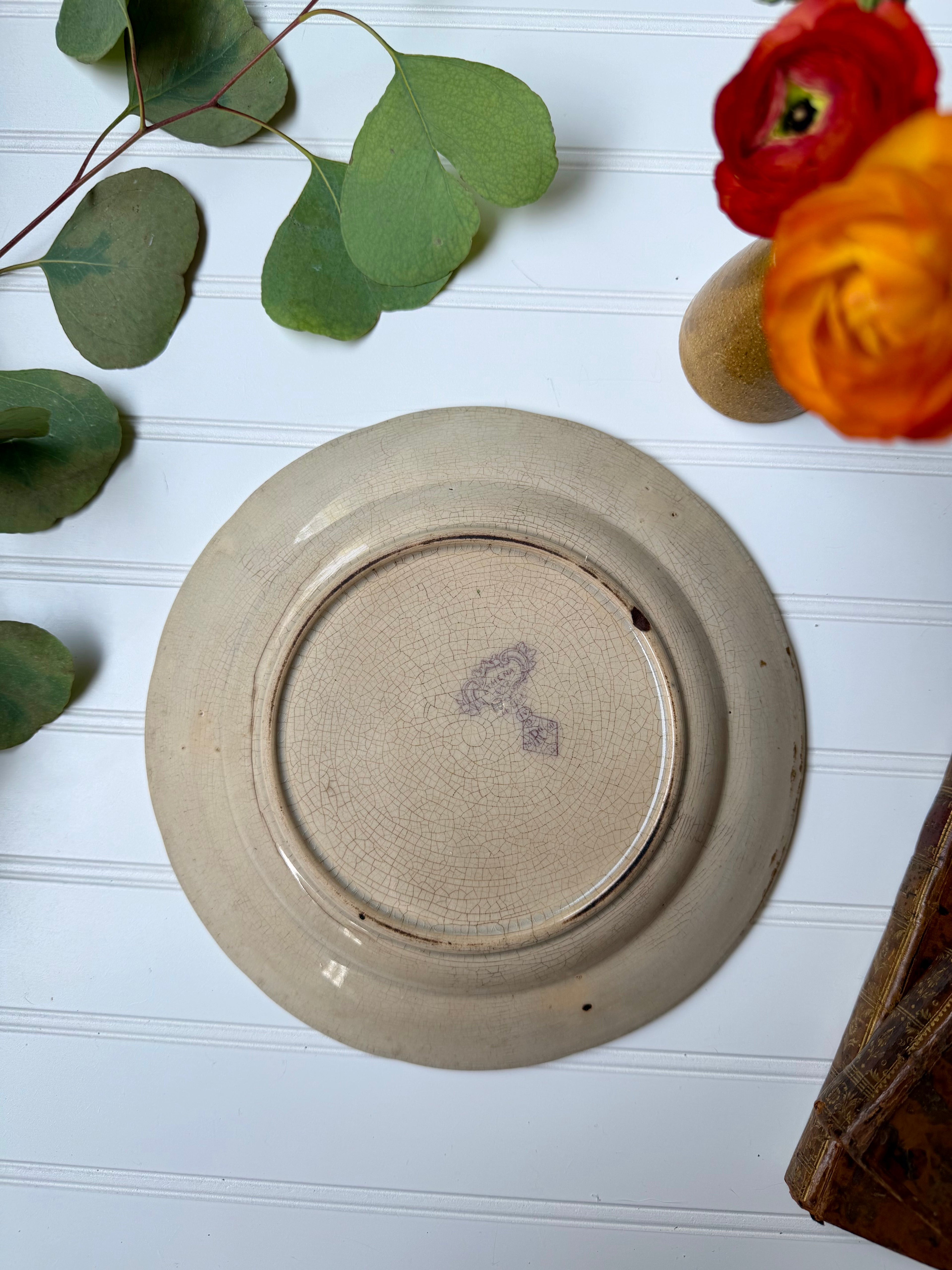 Antique Purple Transferware Plate (circa 1852)