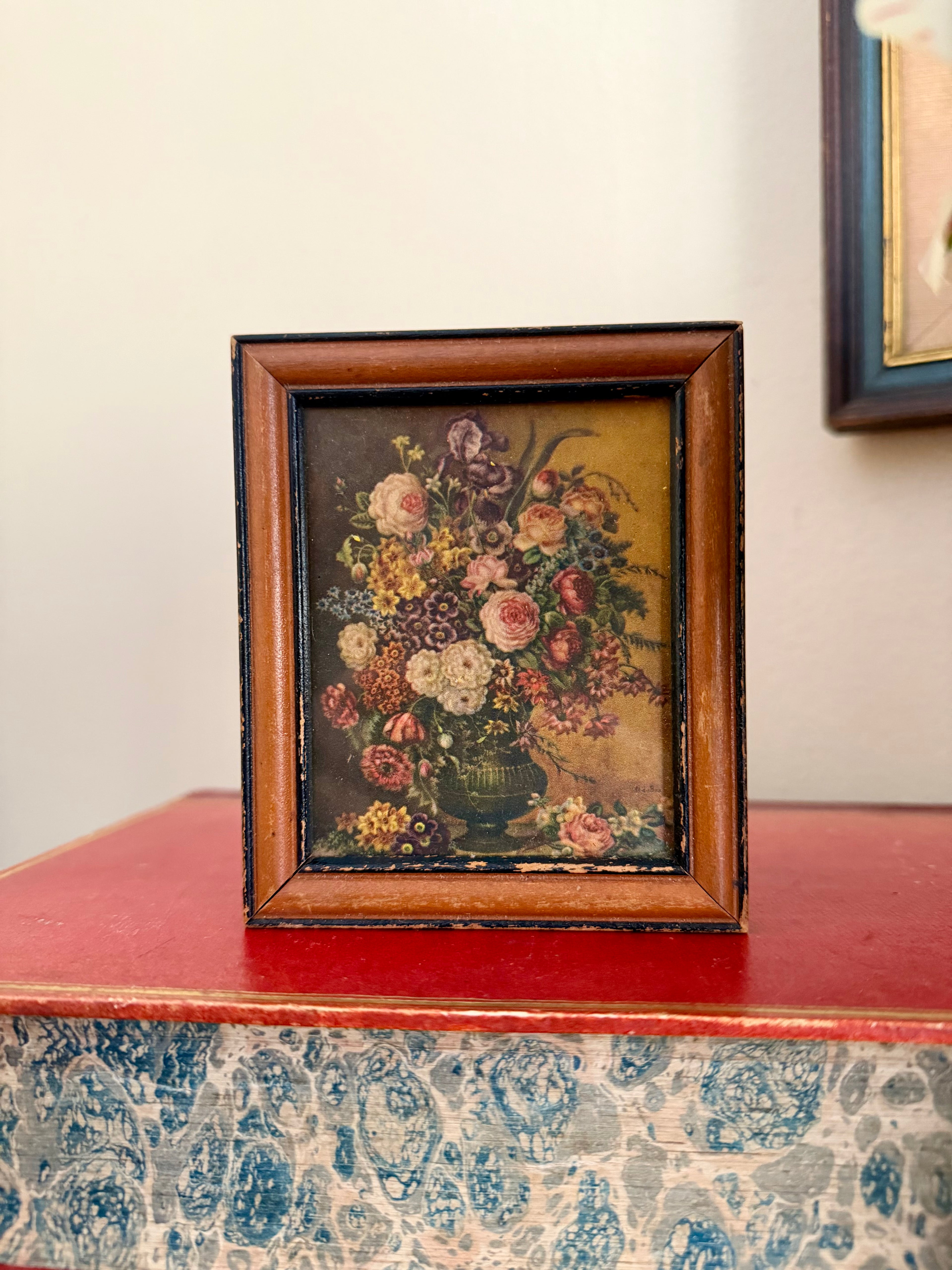 Small Vintage Framed Floral Art