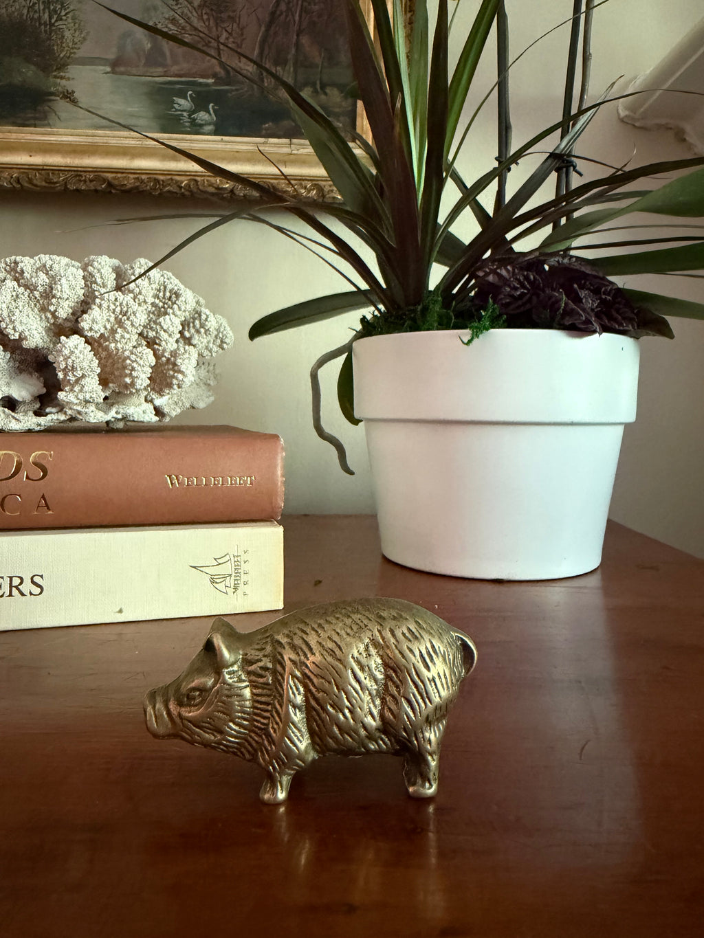 Small Etched Brass Pig