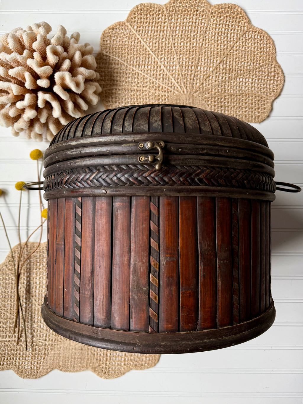 Large Vintage Bamboo Basket