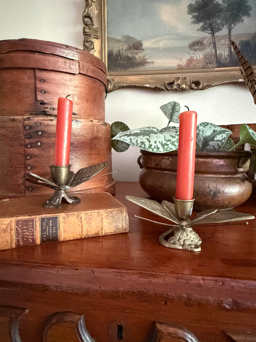 Brass Butterfly Candle Holders