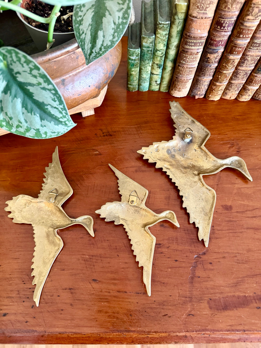 Set of 3 Hanging Brass Ducks