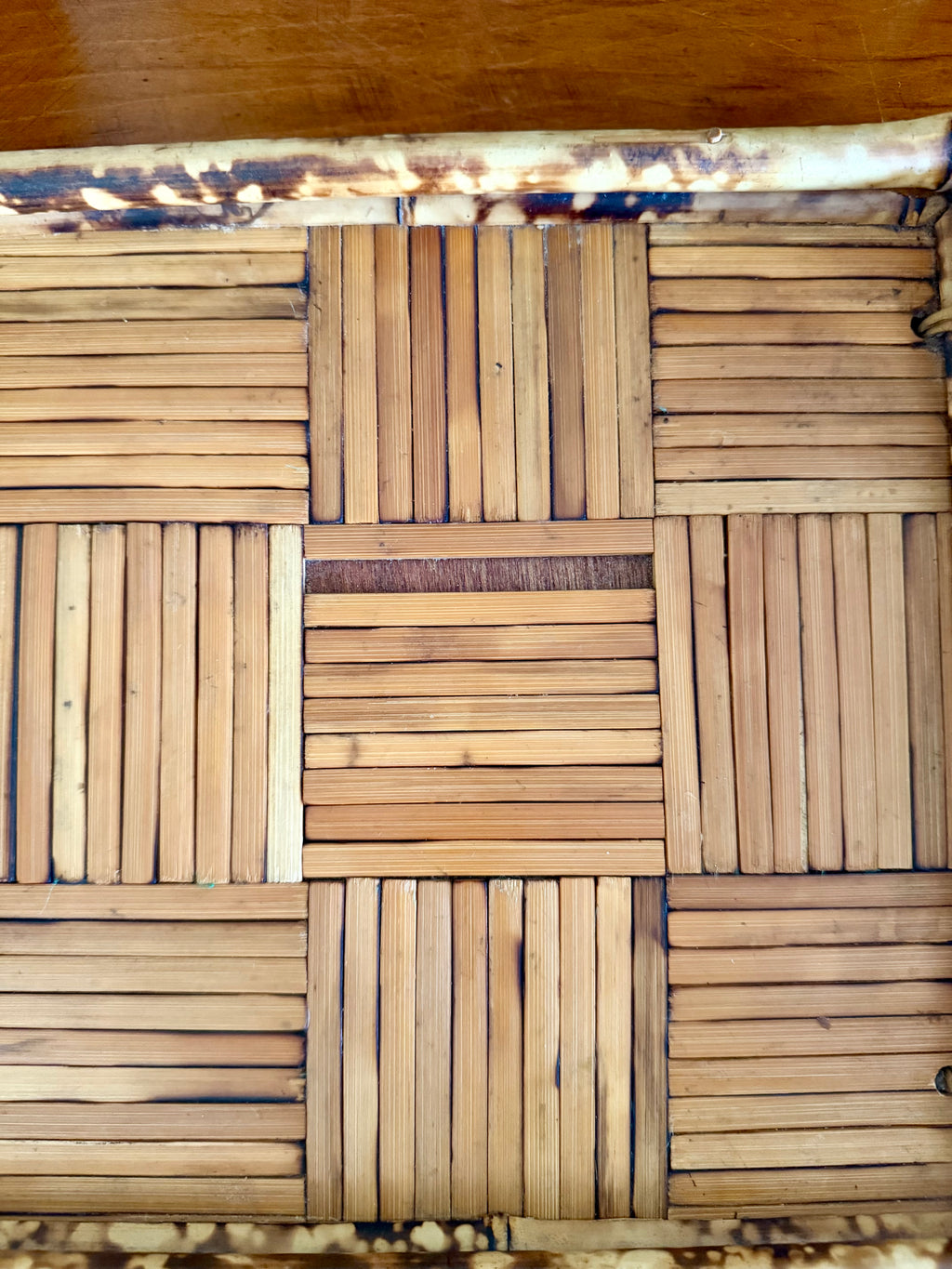 Vintage Tortoise Shell Bamboo Tray