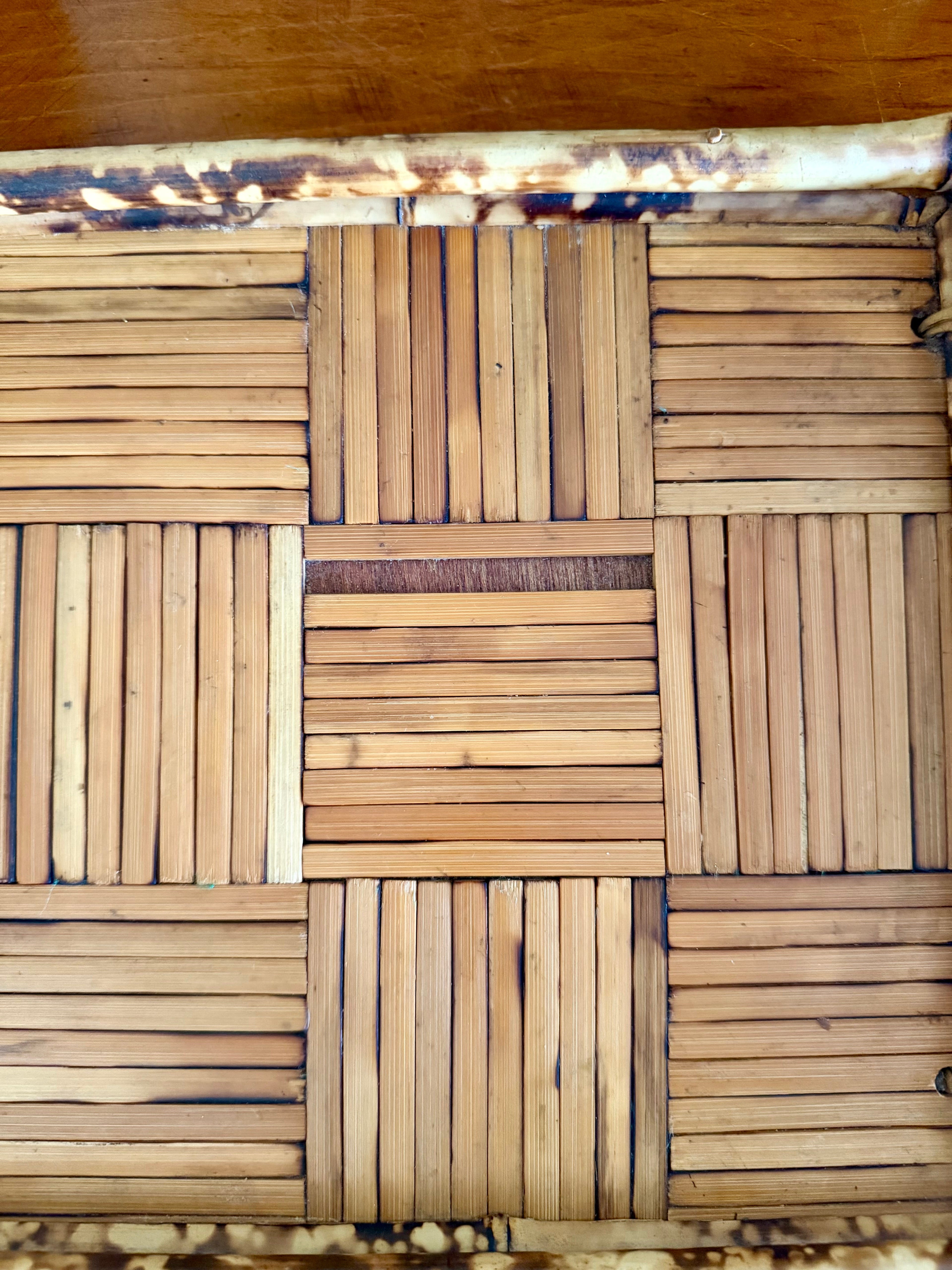 Vintage Tortoise Shell Bamboo Tray