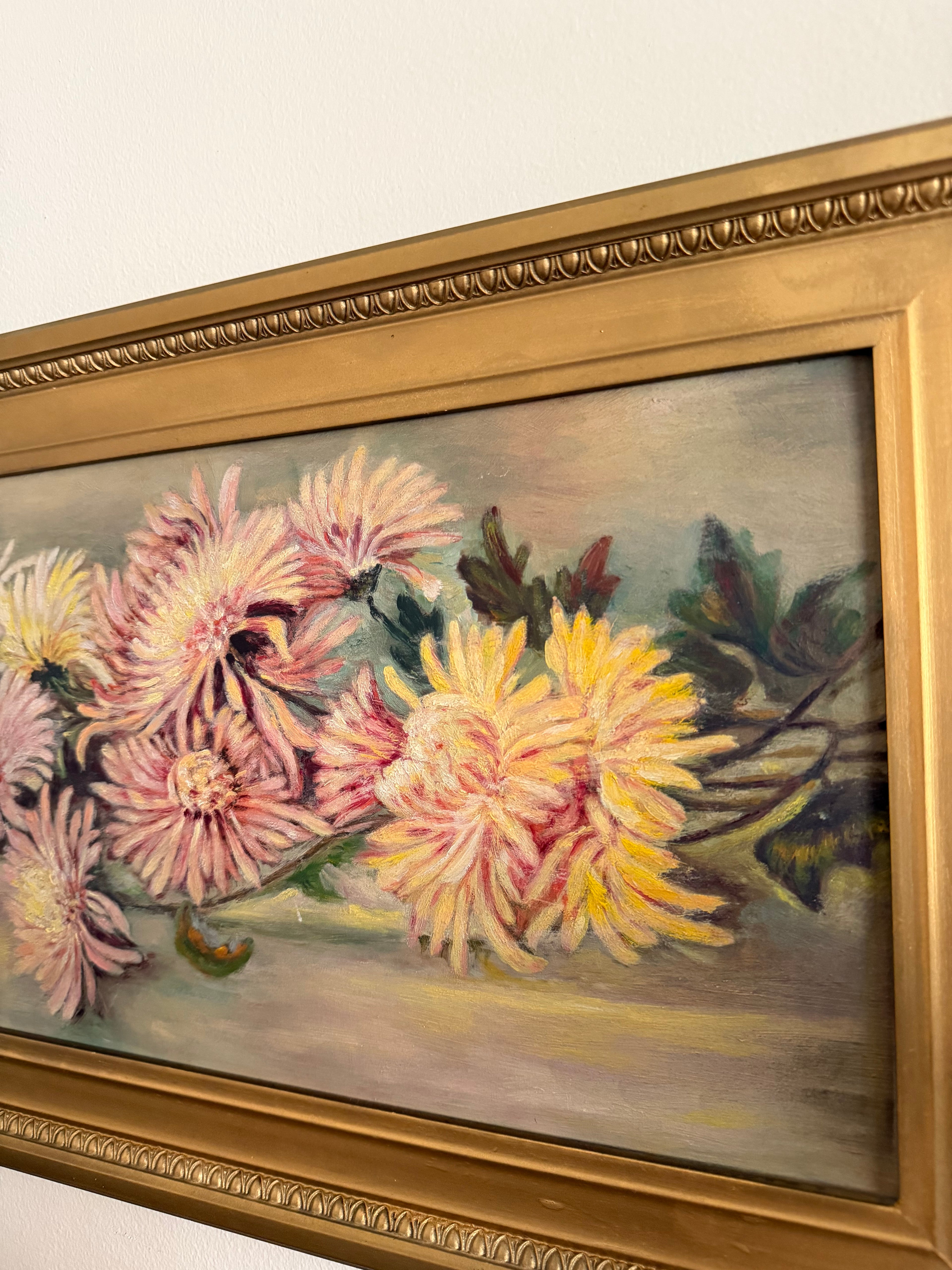 Antique Floral Oil Painting