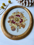 Antique Hand Made Dried Floral in Antique Frame