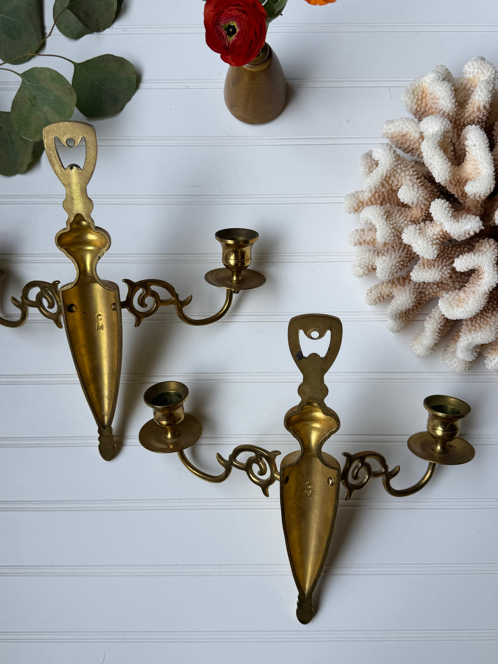 Pair of Brass Sconces