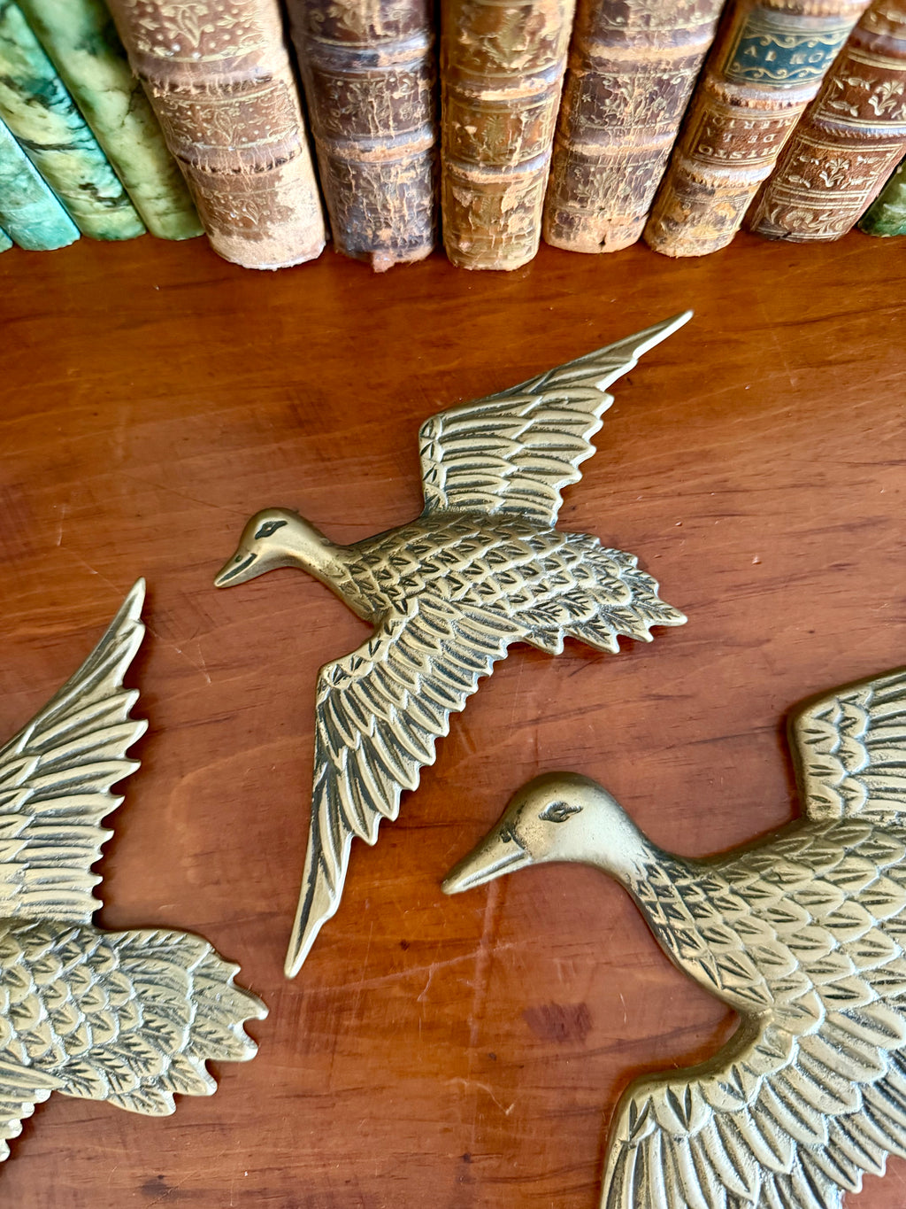Set of 3 Hanging Brass Ducks