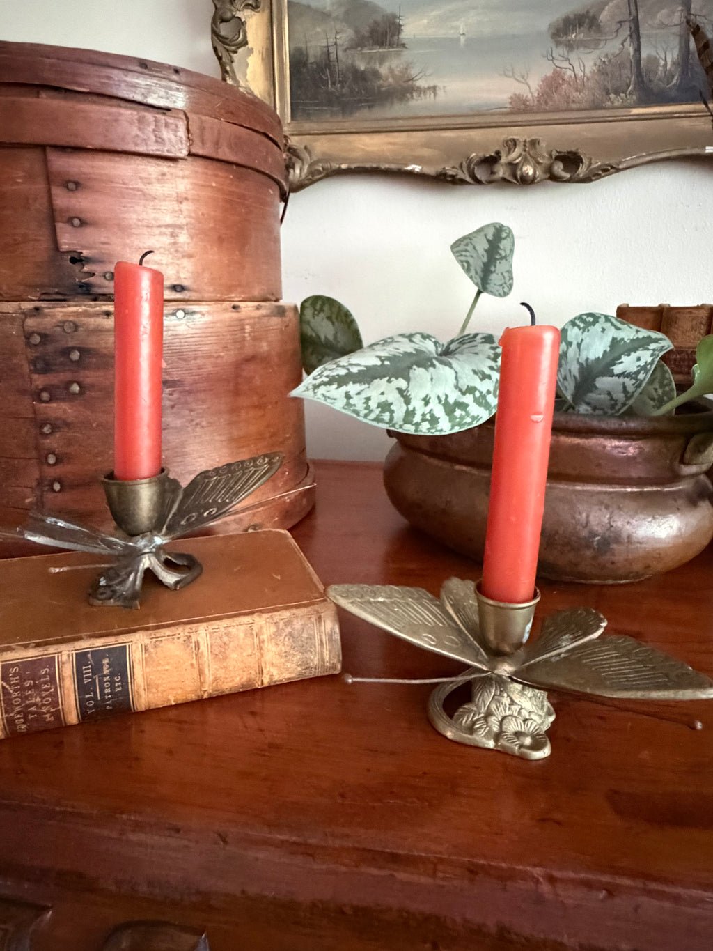Brass Butterfly Candle Holders