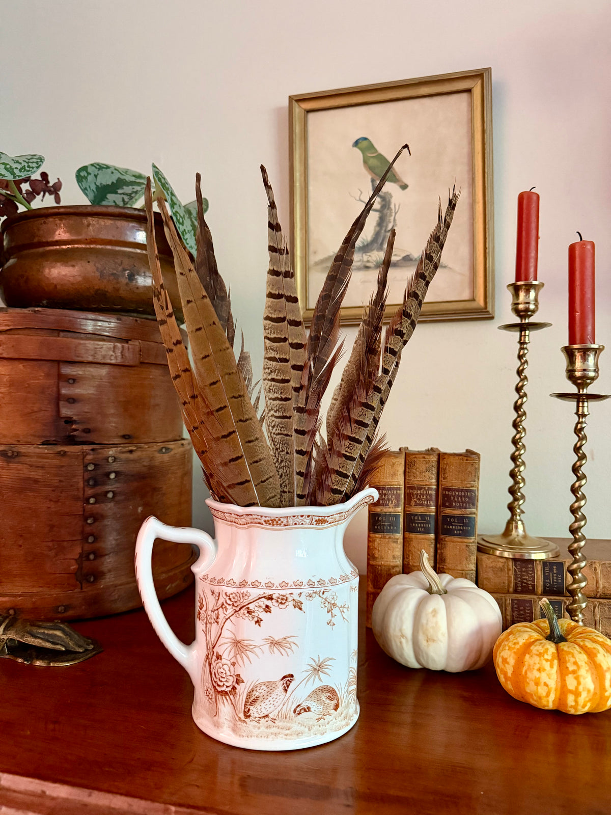 Vintage Furnivals "Quail Brown" Transferware Pitcher