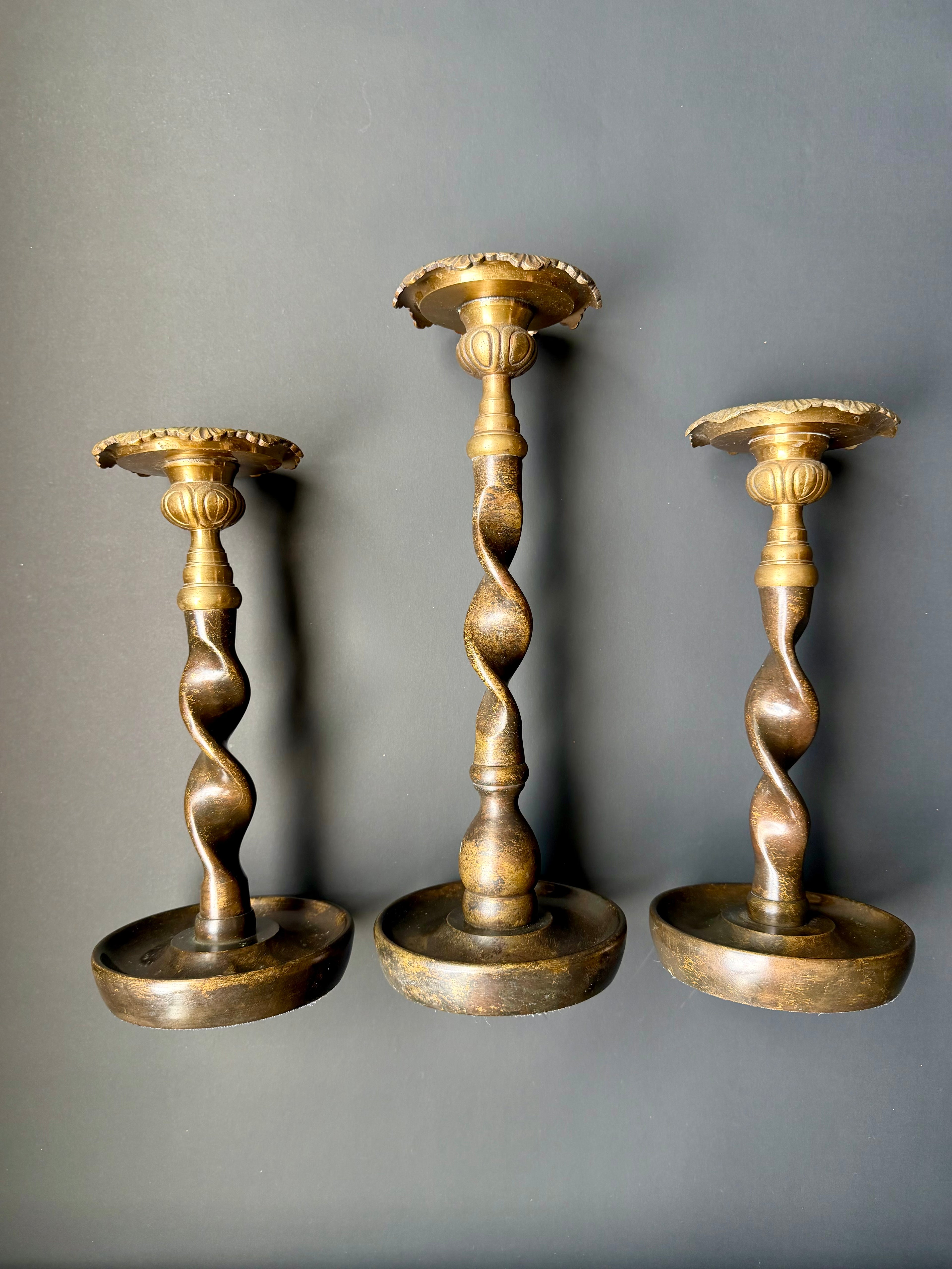 Twist Style Candle Holders (set of 3)