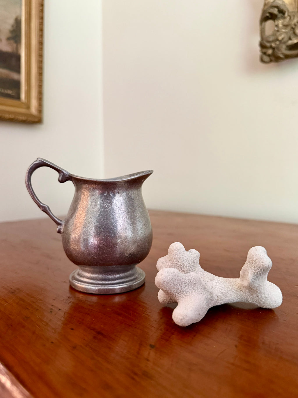 Pewter Vessel and Coral