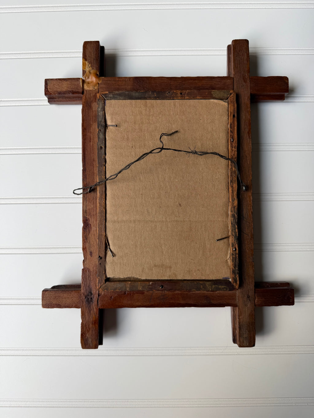Antique Downsized Oil in Adirondack Frame
