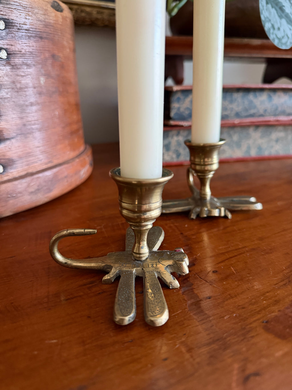 Brass Dragon Fly Candle Holders