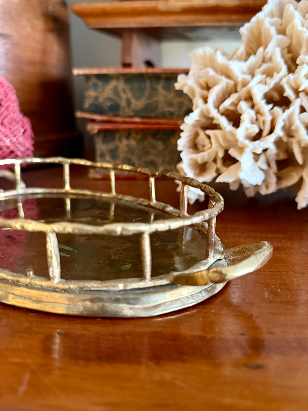 Small Brass Bamboo Style Tray
